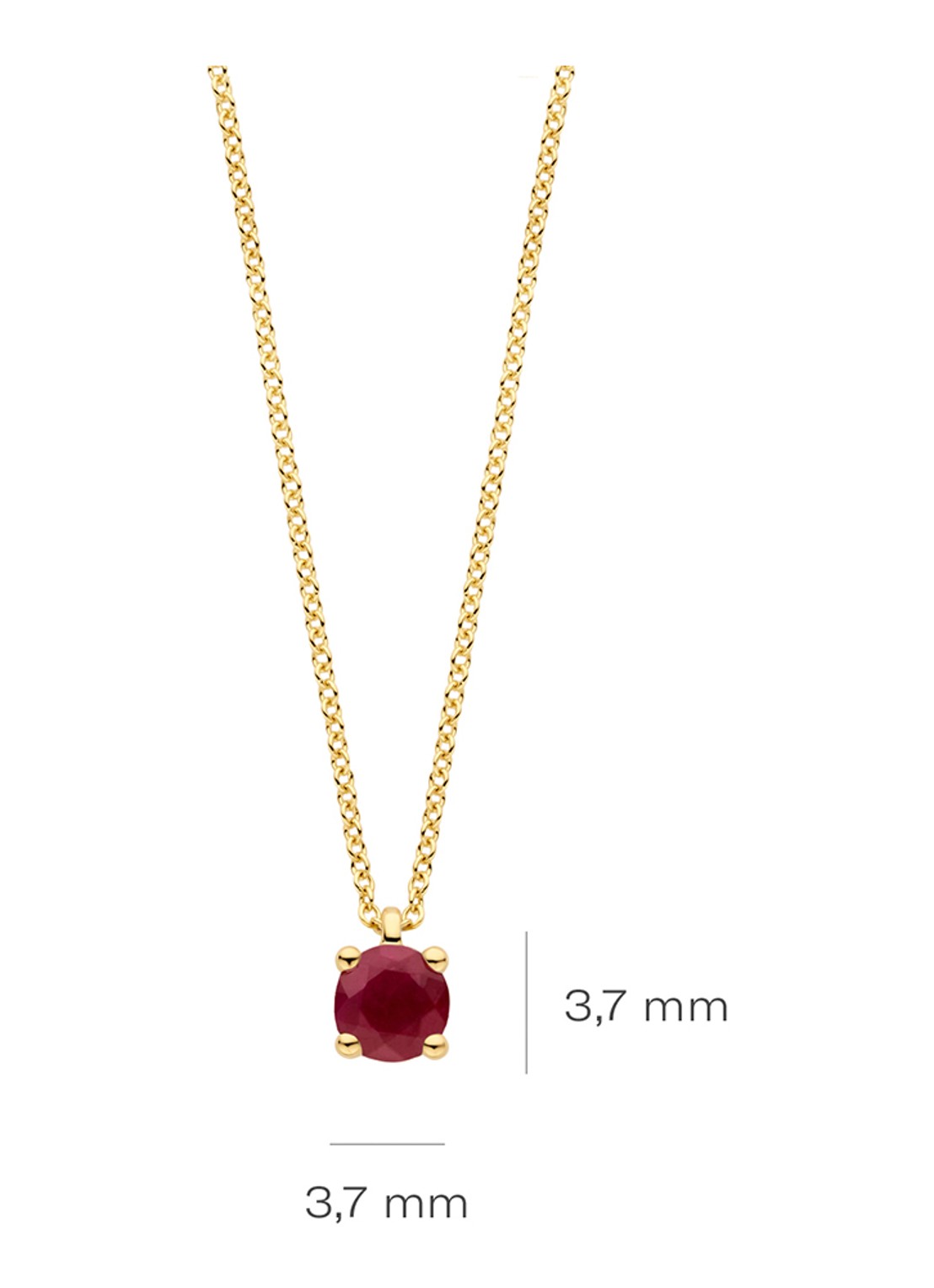 Blush Ketting van 14 karaat geelgoud met robijn 3200YRU  - detail 2 geelgoud