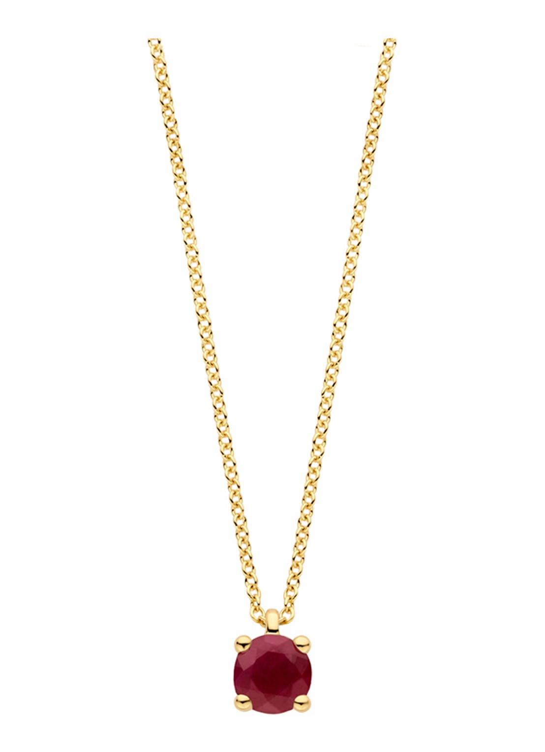 Blush Ketting van 14 karaat geelgoud met robijn 3200YRU  - voorkant 4 geelgoud