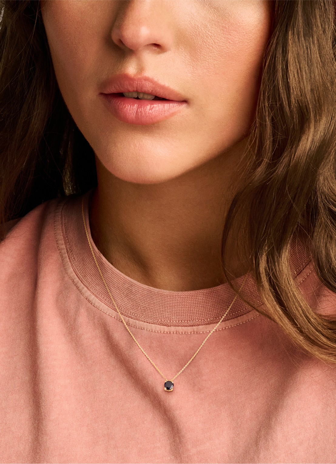 Blush Ketting van 14 karaat geelgoud met saffier 3200YBS - voorkant 5 geelgoud