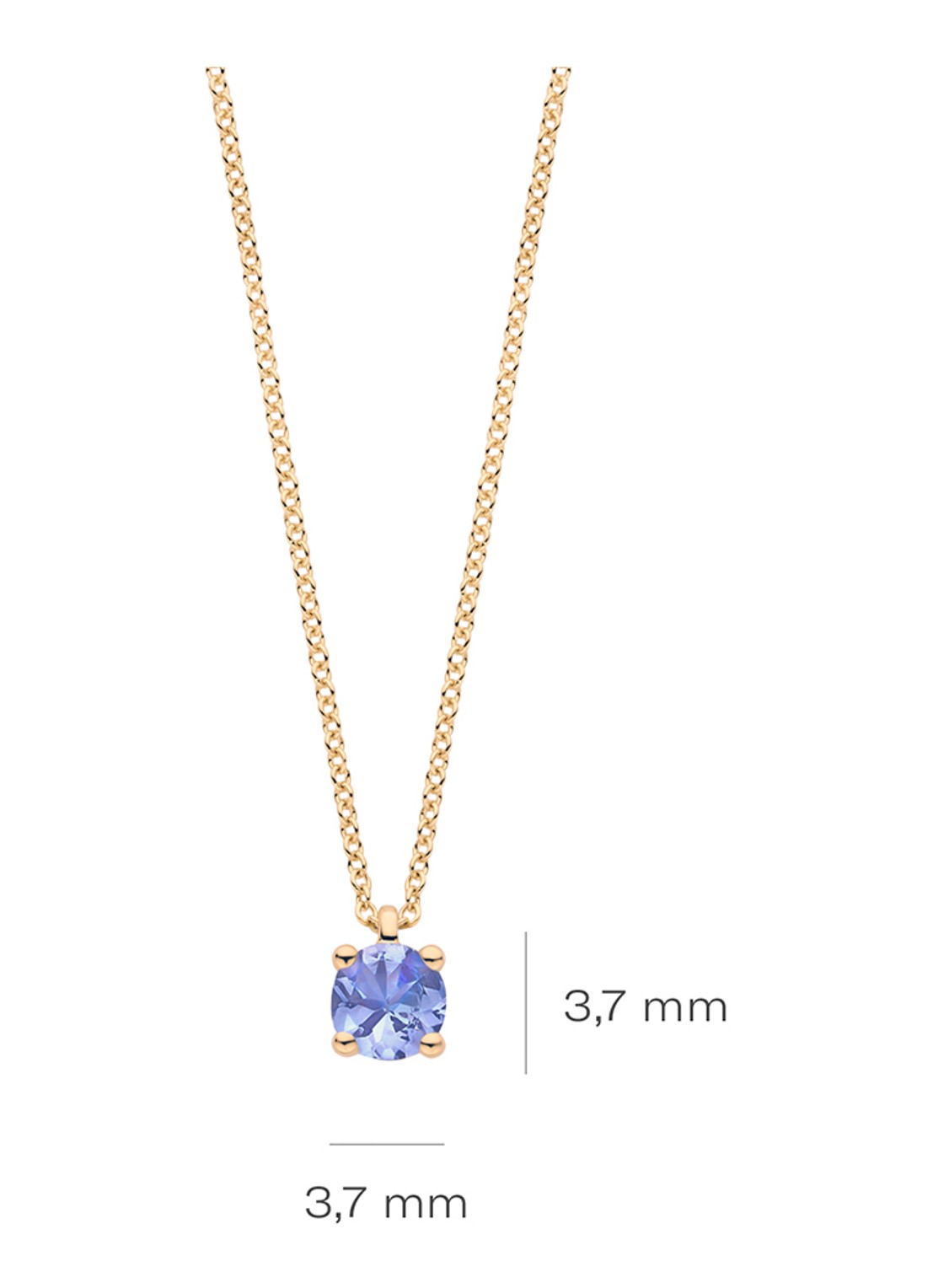 Blush Ketting van 14 karaat geelgoud met tanzaniet 3200YTZ - detail 4 geelgoud