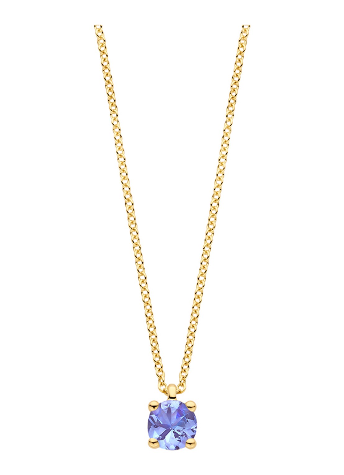 Blush Ketting van 14 karaat geelgoud met tanzaniet 3200YTZ - voorkant geelgoud