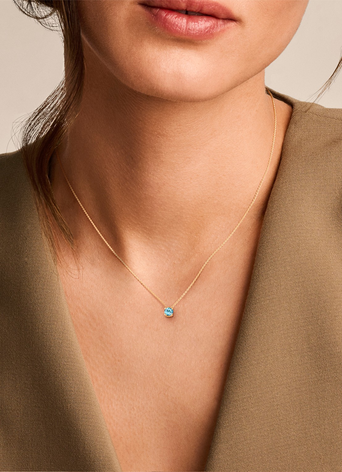 Blush Ketting van 14 karaat geelgoud met topaas 3200YBT - voorkant 5 geelgoud