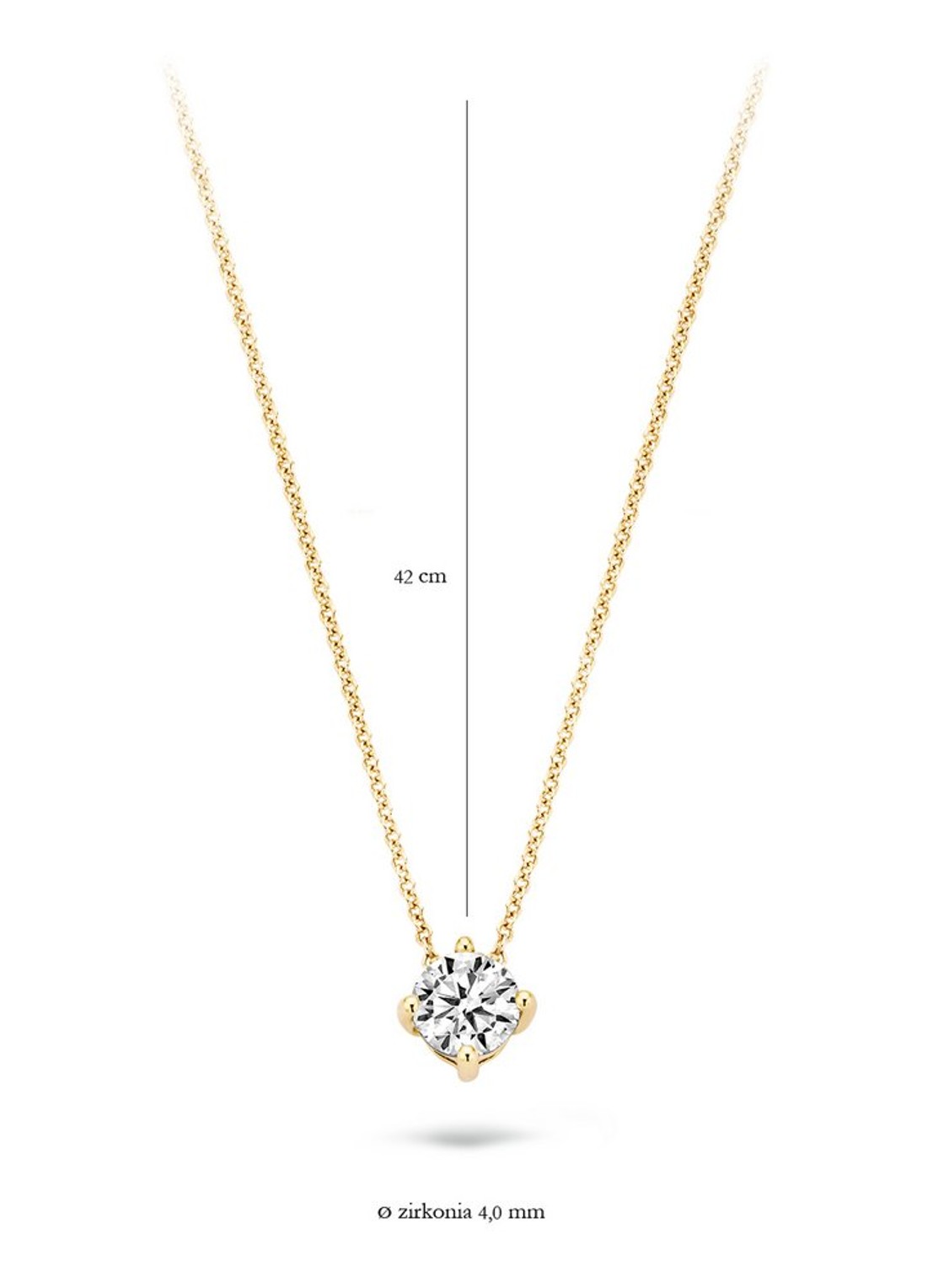 Blush Ketting van 14 karaat geelgoud met zirkonia 3057YZI - detail 3 geelgoud