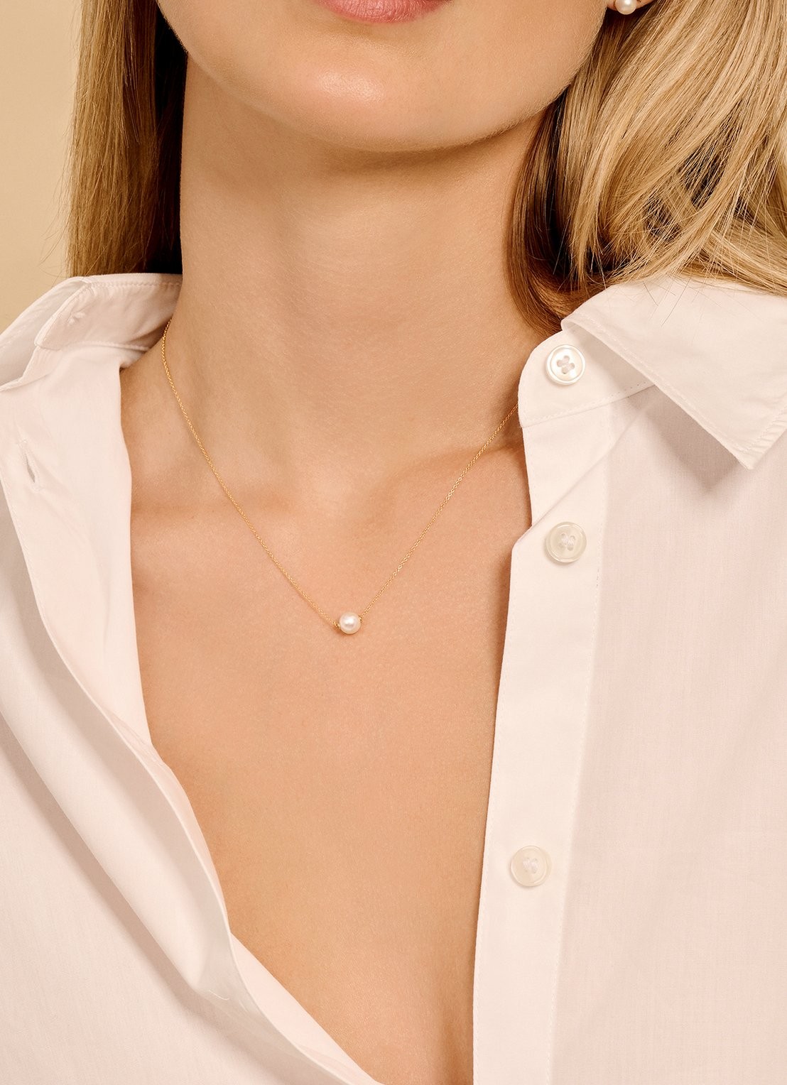 Blush Ketting van 14 karaat geelgoud met zoetwaterparel 3076YPW - detail 4 geelgoud