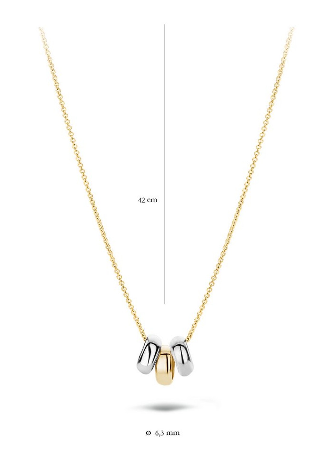 Blush Ketting van 14 karaat wit- en geelgoud 3055BGO - detail 4 goud