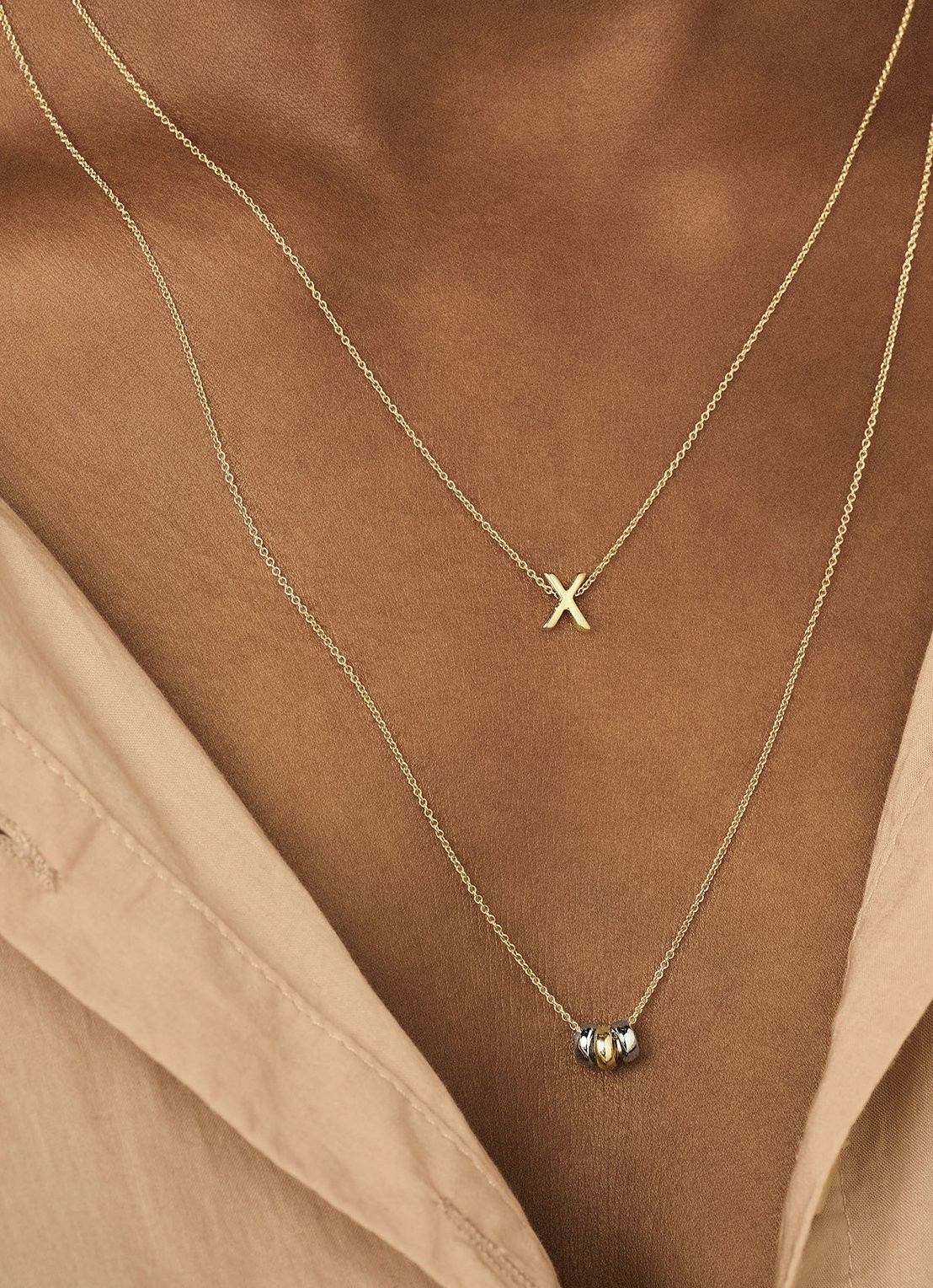 Blush Ketting van 14 karaat wit- en geelgoud 3055BGO - voorkant 2 goud