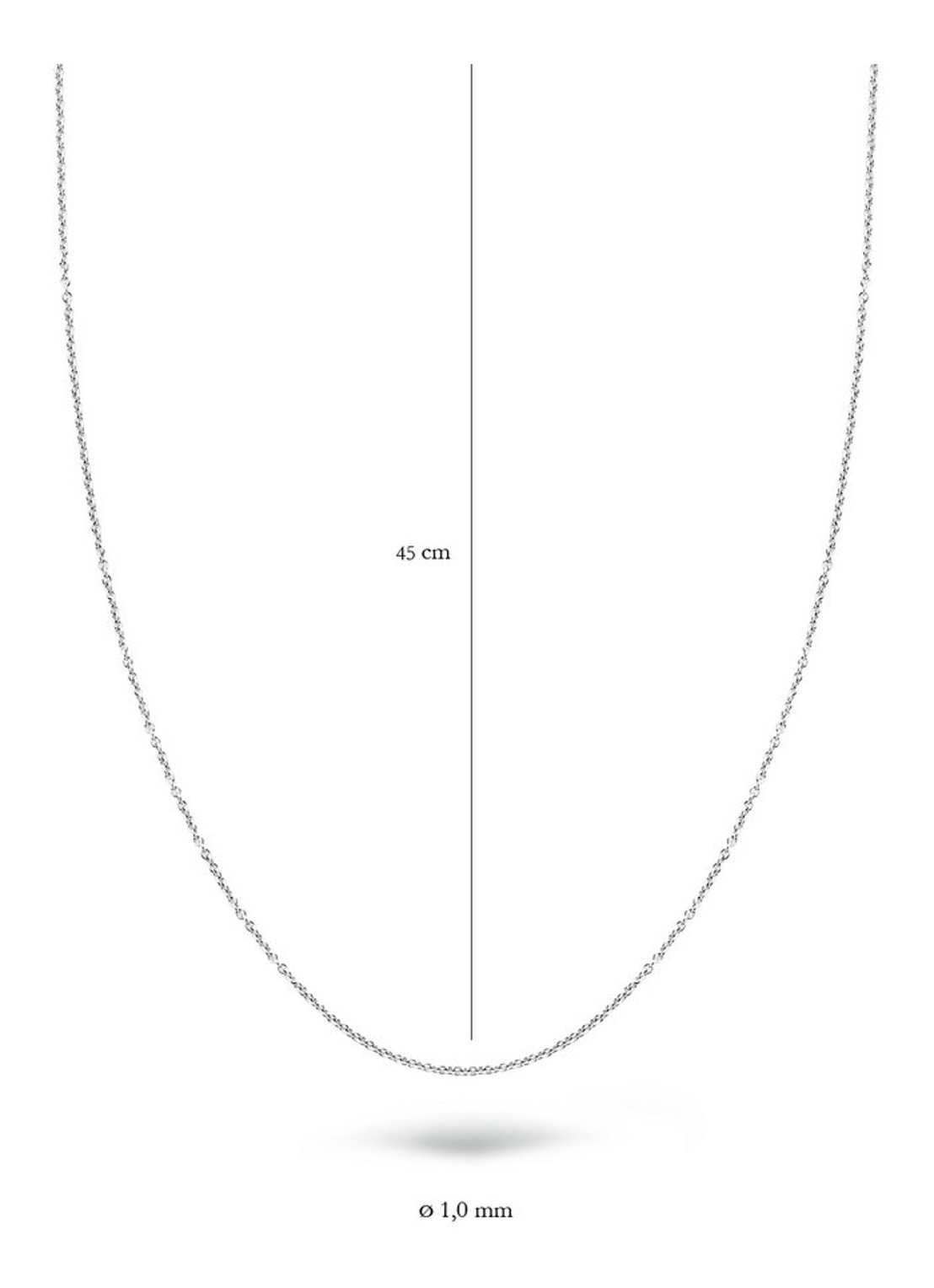 Blush Ketting van 14 karaat witgoud 3046WGO - detail witgoud
