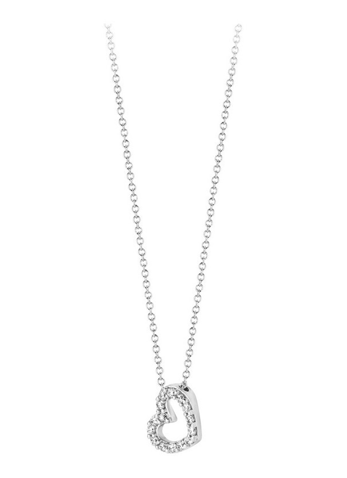Blush Ketting van 14 karaat witgoud met zirkonia 3072WZI - detail witgoud