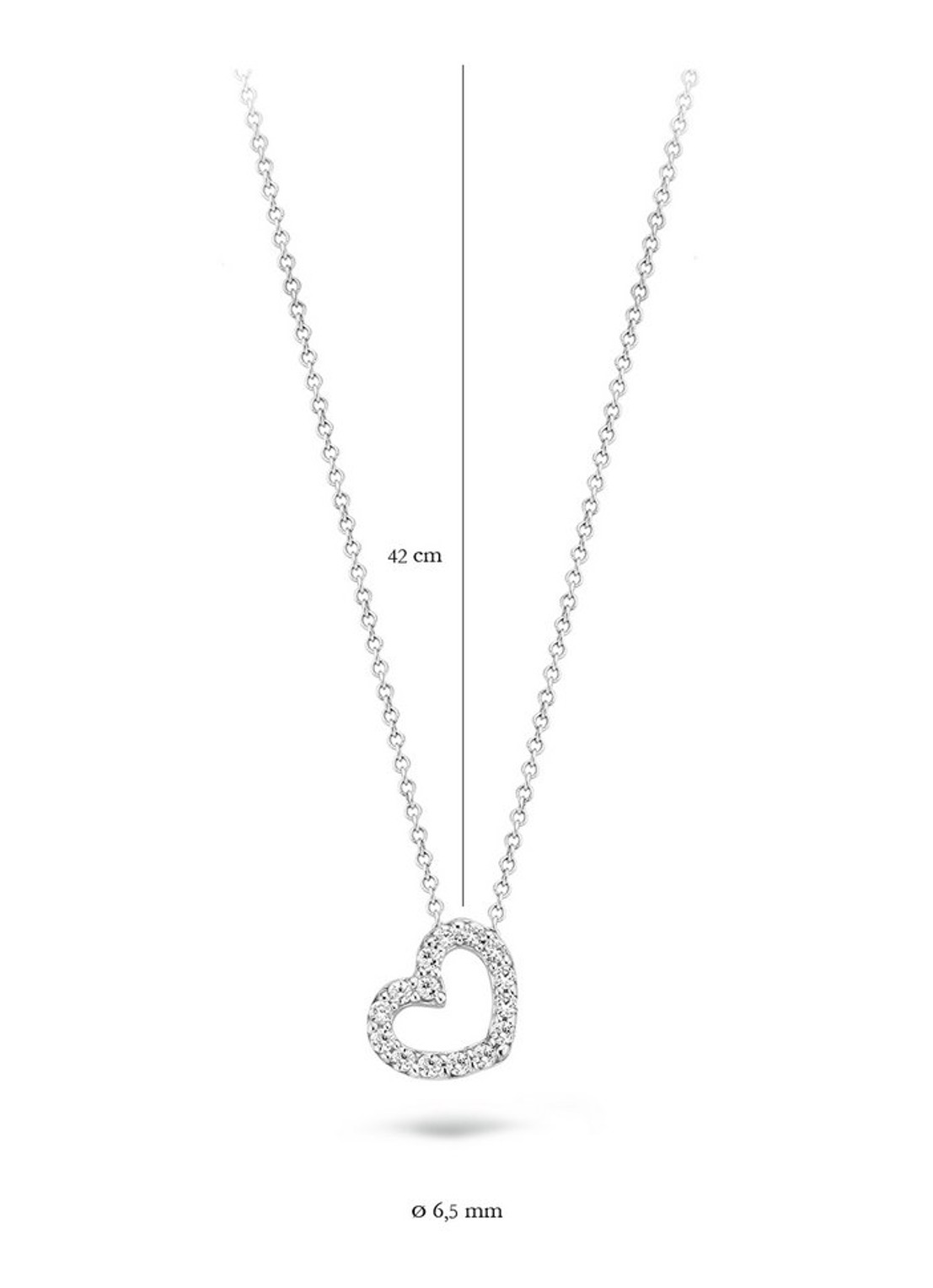 Blush Ketting van 14 karaat witgoud met zirkonia 3072WZI - detail 2 witgoud