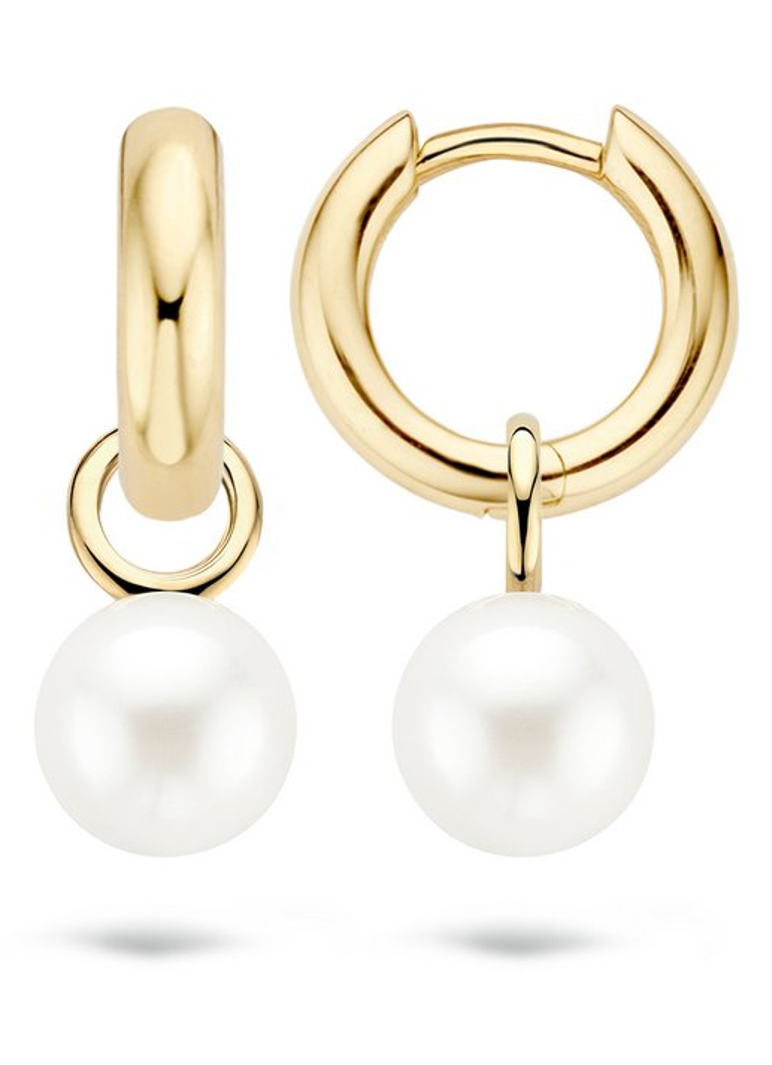 Blush Oorbedels van 14 karaat geelgoud met parel 9023YPW - exclusief oorringen - detail 2 geelgoud