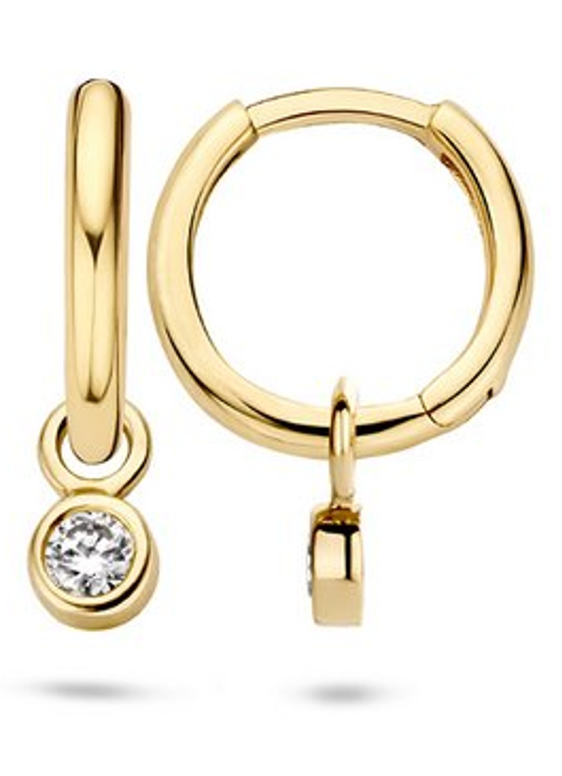 Blush Oorbedels van 14 karaat geelgoud met zirkonia 9058YZI - exclusief oorringen - detail 5 geelgoud