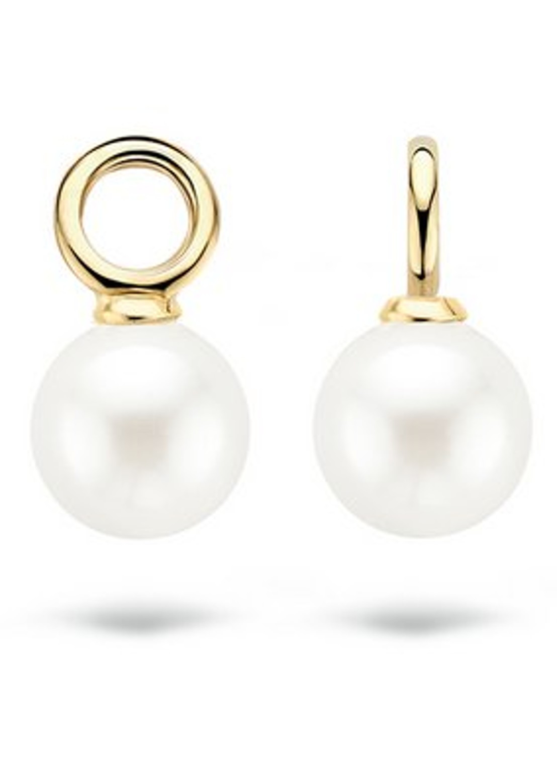 Blush Oorbelbedels van 14k geelgoud met parel - detail 5 wit