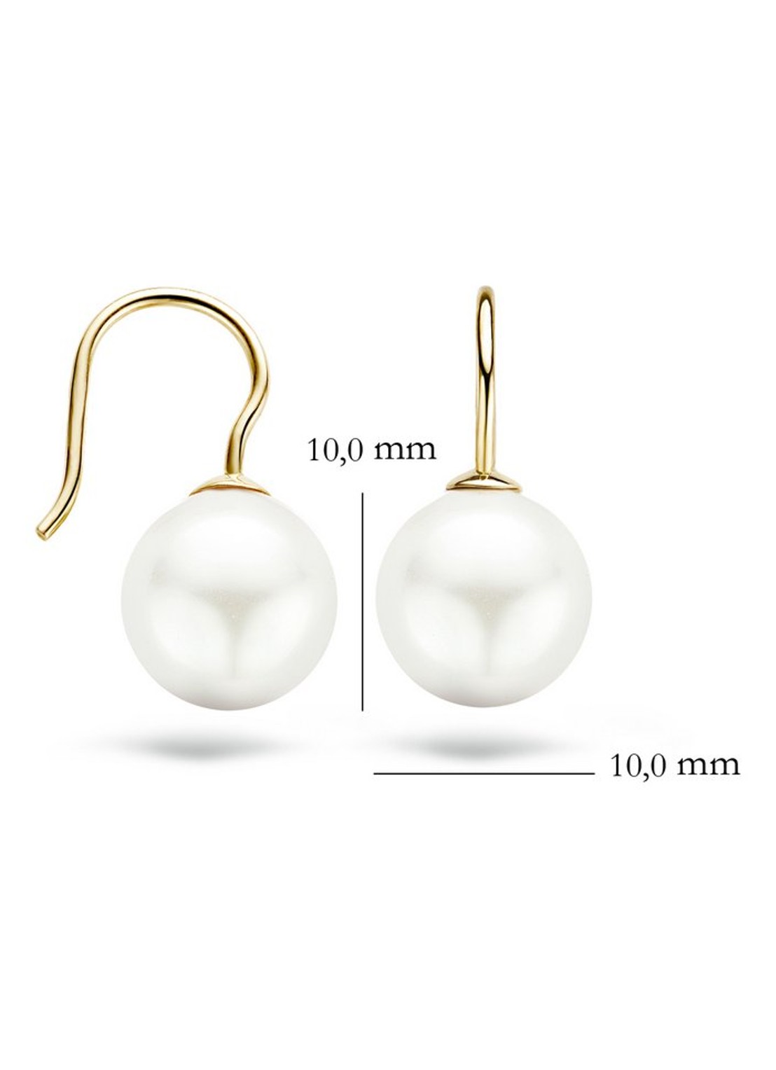 Blush Oorhangers van 14 karaat geelgoud met parel 7049YPW - detail 2 geelgoud