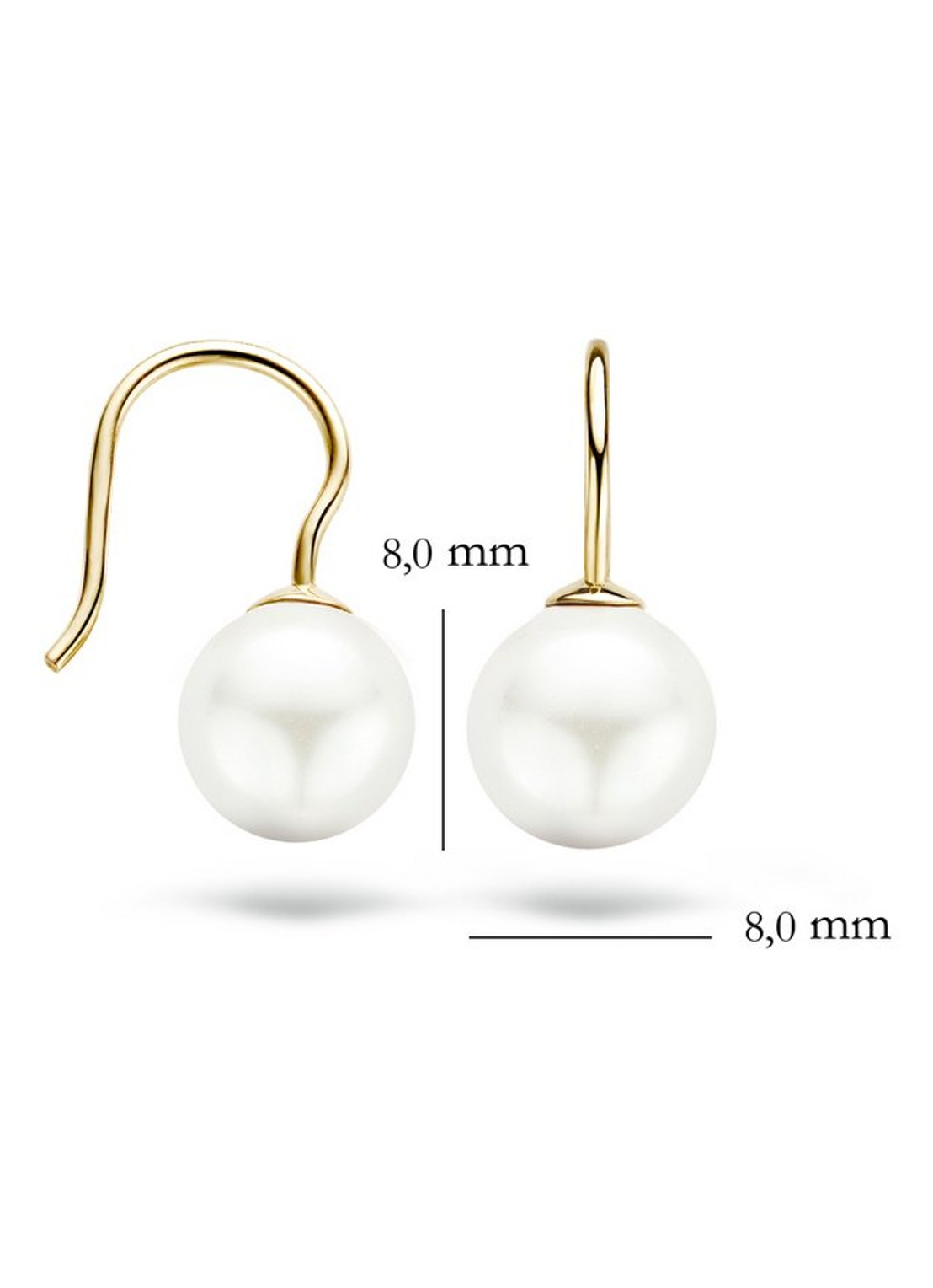 Blush Oorhangers van 14 karaat geelgoud met parel 7050YPW - detail 2 geelgoud