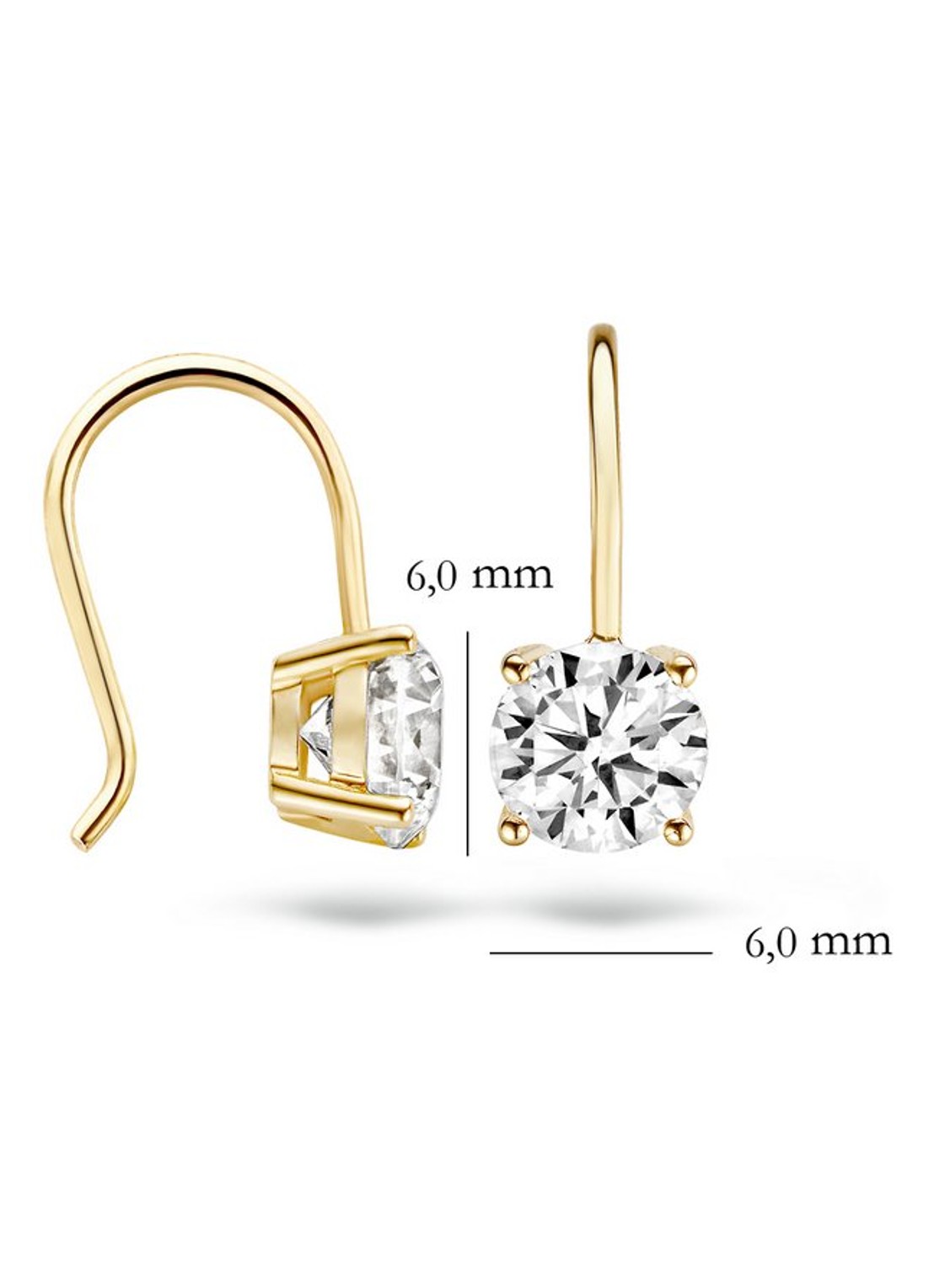 Blush Oorhangers van 14 karaat geelgoud met zirkonia 7055YZI - detail 4 geelgoud