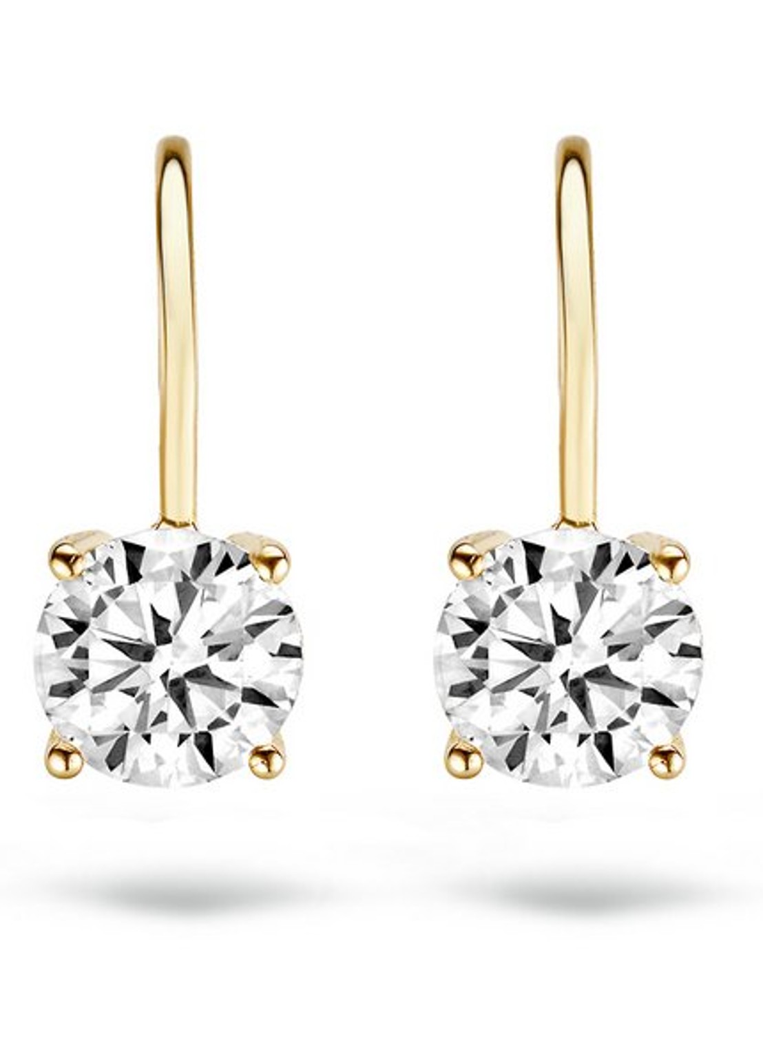 Blush Oorhangers van 14 karaat geelgoud met zirkonia 7055YZI - voorkant geelgoud
