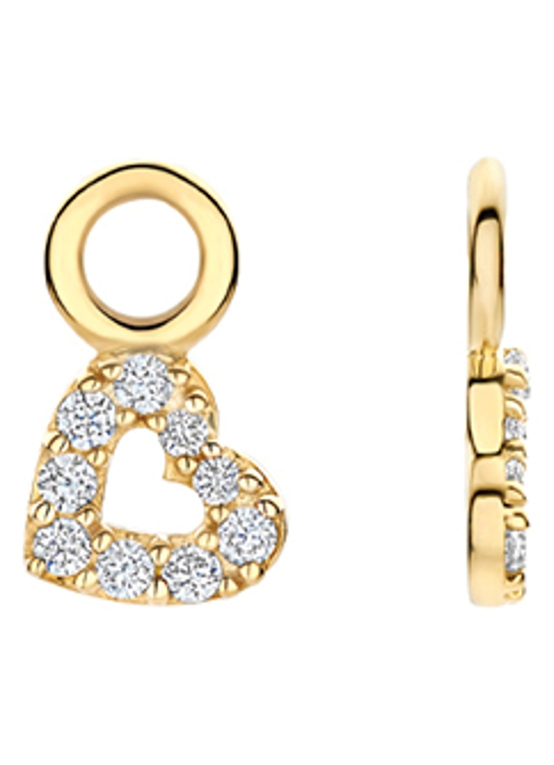 Blush Oorhangers van 14 karaat geelgoud met zirkonia 9098YZI  - detail geelgoud