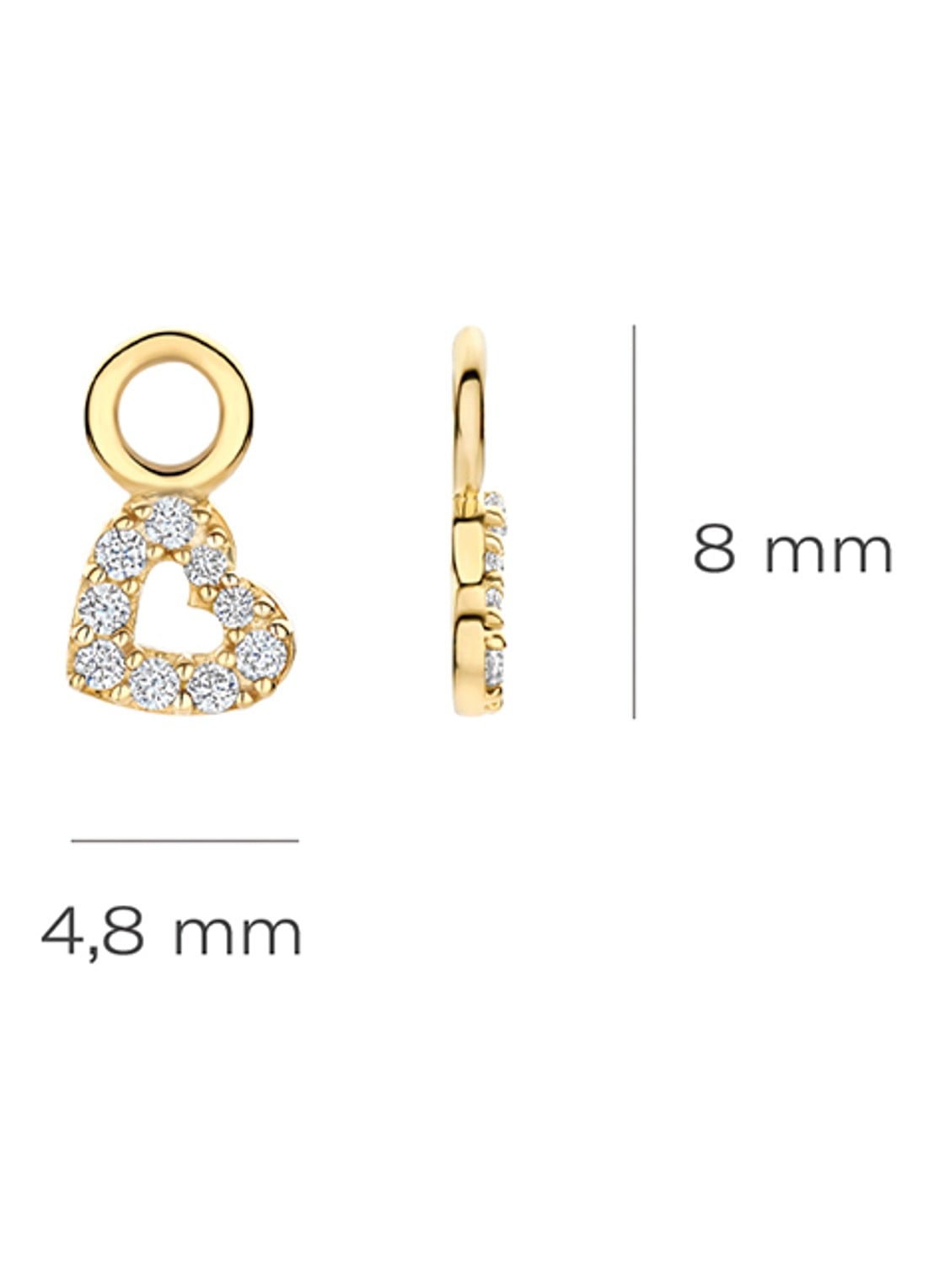 Blush Oorhangers van 14 karaat geelgoud met zirkonia 9098YZI  - detail 2 geelgoud