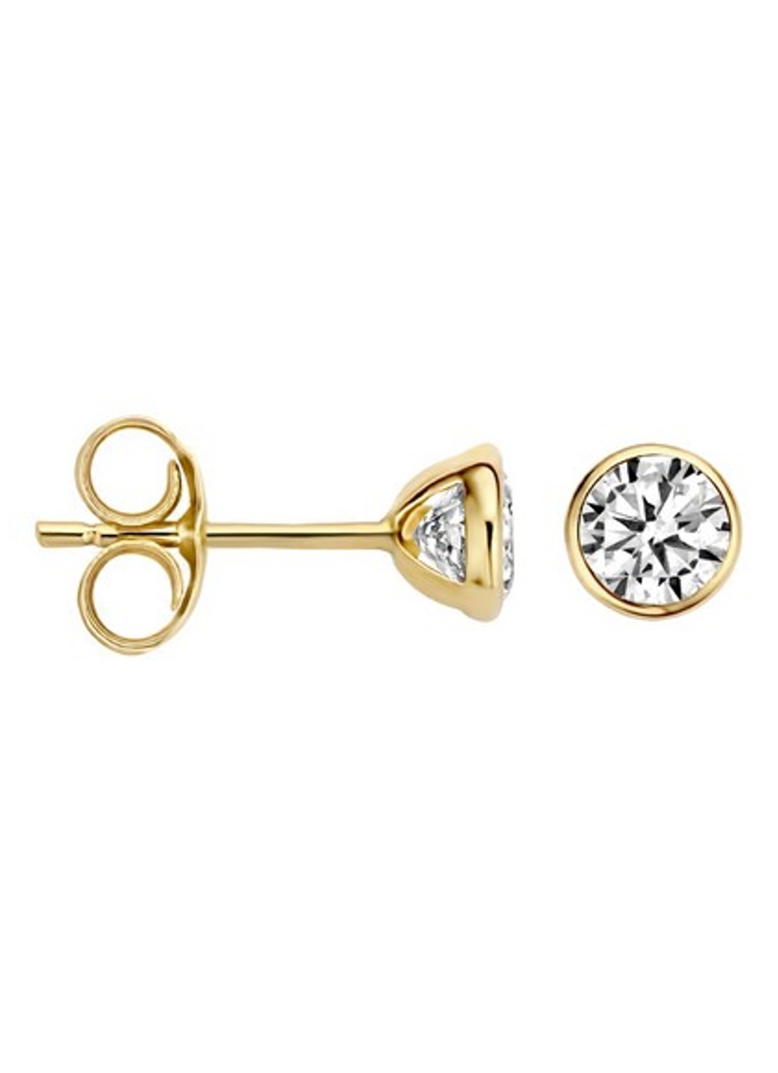 Blush Oorknopjes van 14 karaat geelgoud 7257YZI  - voorkant 3 goud