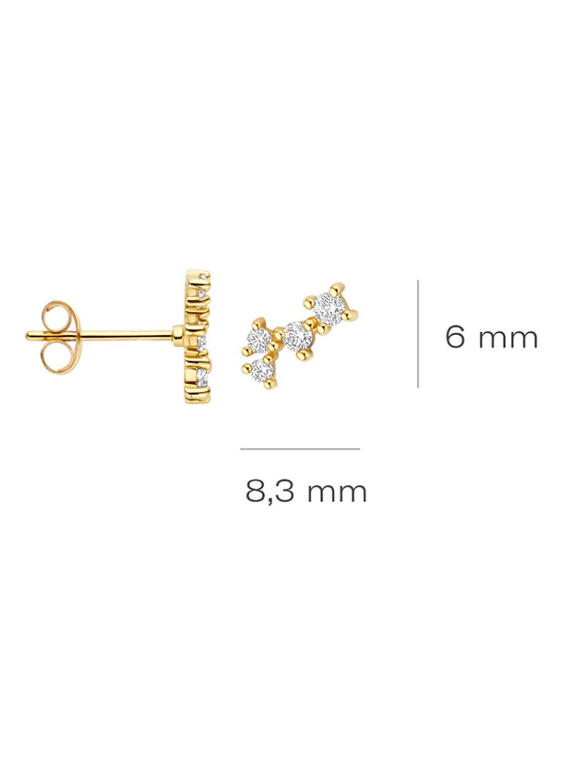 Blush Oorknopjes van 14 karaat geelgoud 7373YZI  - detail goud