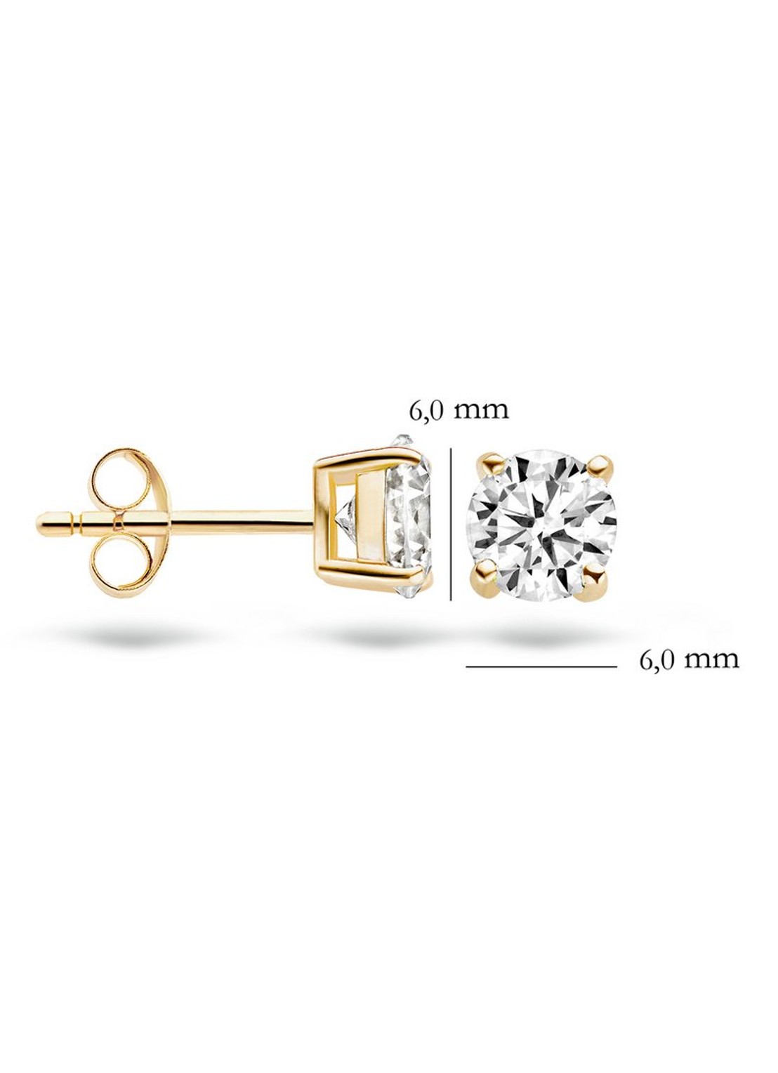 Blush Oorknopjes van 14 karaat geelgoud met zirkonia  7014YZI - detail geelgoud
