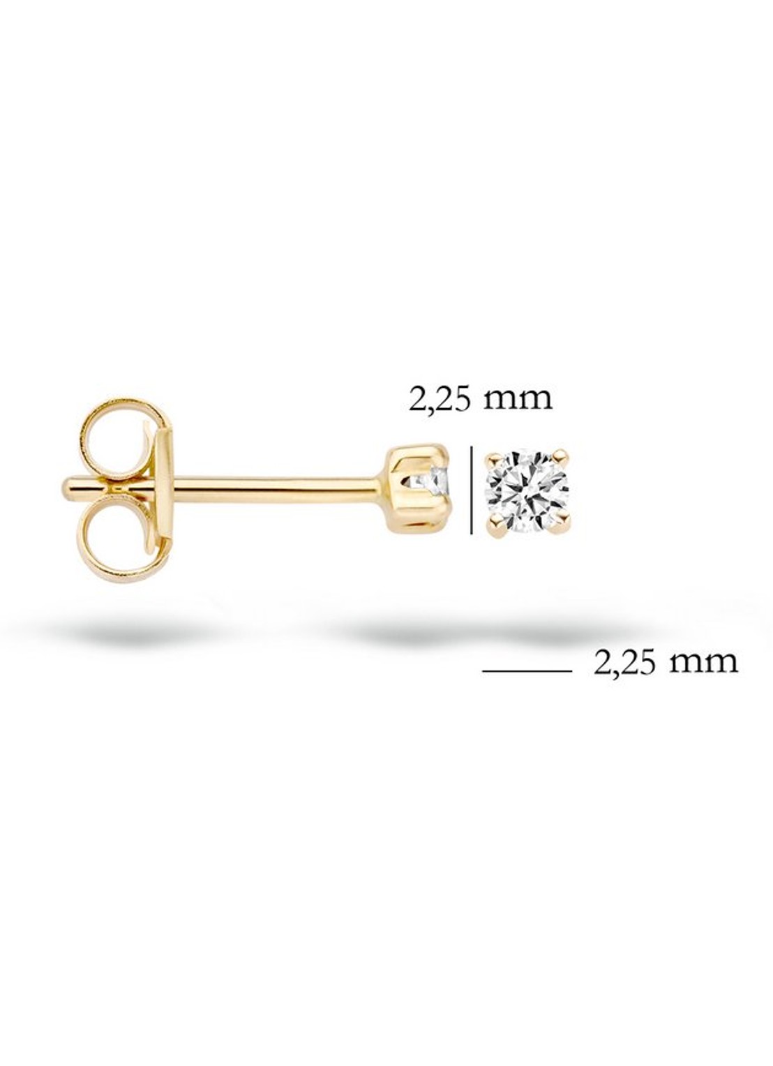 Blush Oorknopjes van 14 karaat geelgoud met zirkonia 8717828160411 - detail 2 geelgoud