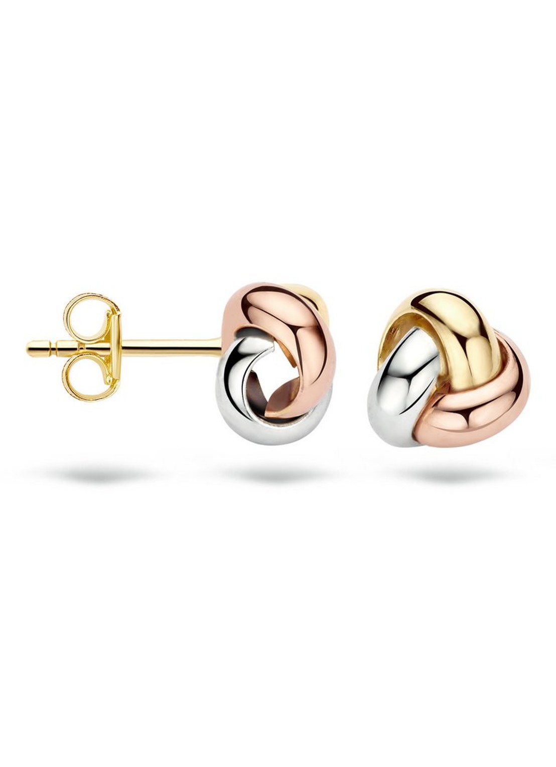 Blush Oorknopjes van 14 karaat wit-, rosé en geelgoud 7145WYR - detail 3 multicolor