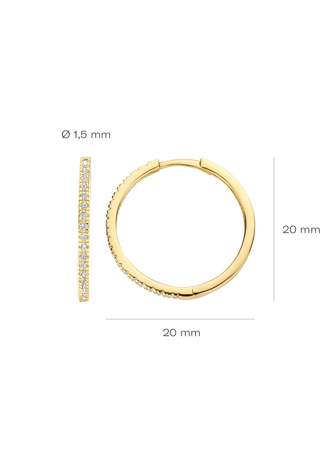 Blush Oorringen van 14 karaat geelgoud met zirkonia 7306YZI - detail 2 geelgoud