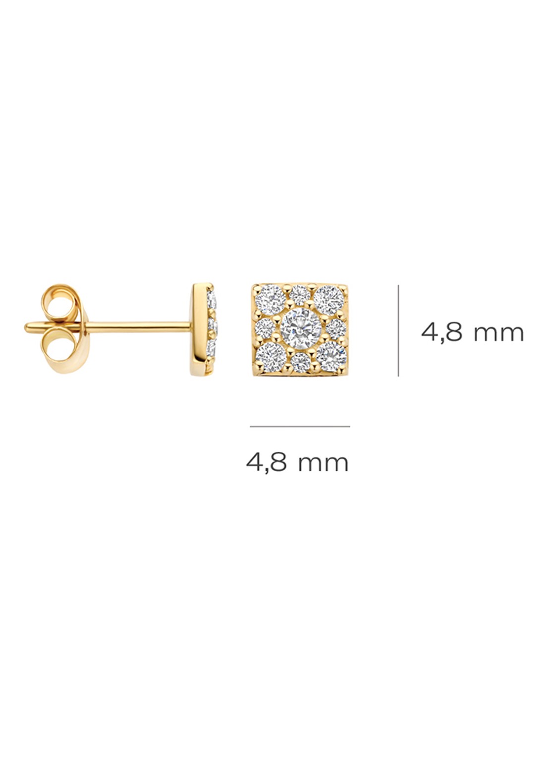 Blush Oorstekers van 14 karaat geelgoud met zirkonia7395YZI  - detail 4 undefined
