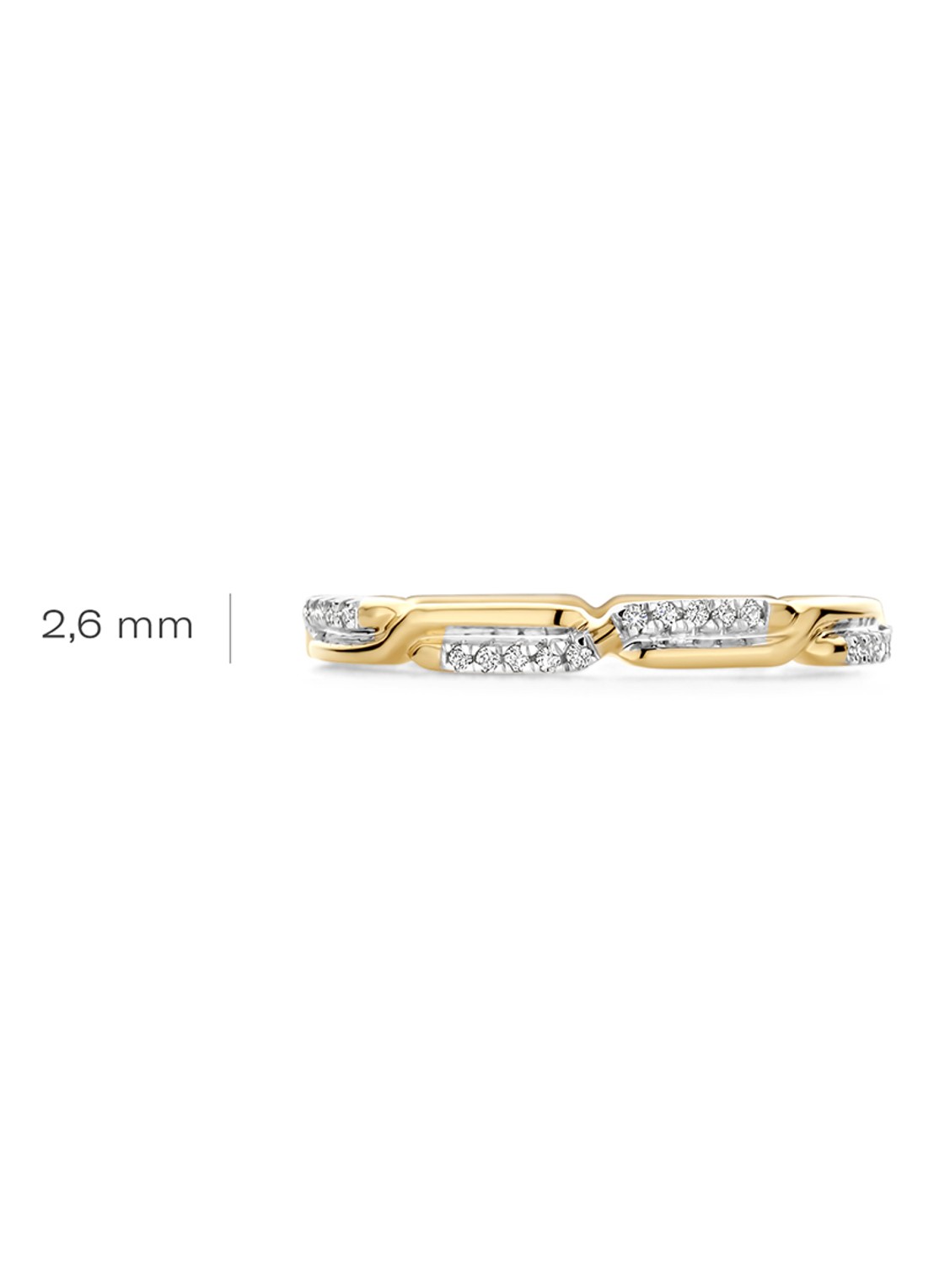 Blush Ring van 14 karaat geel- en witgoud met zirkonia 1256BZI  - detail 4 geelgoud