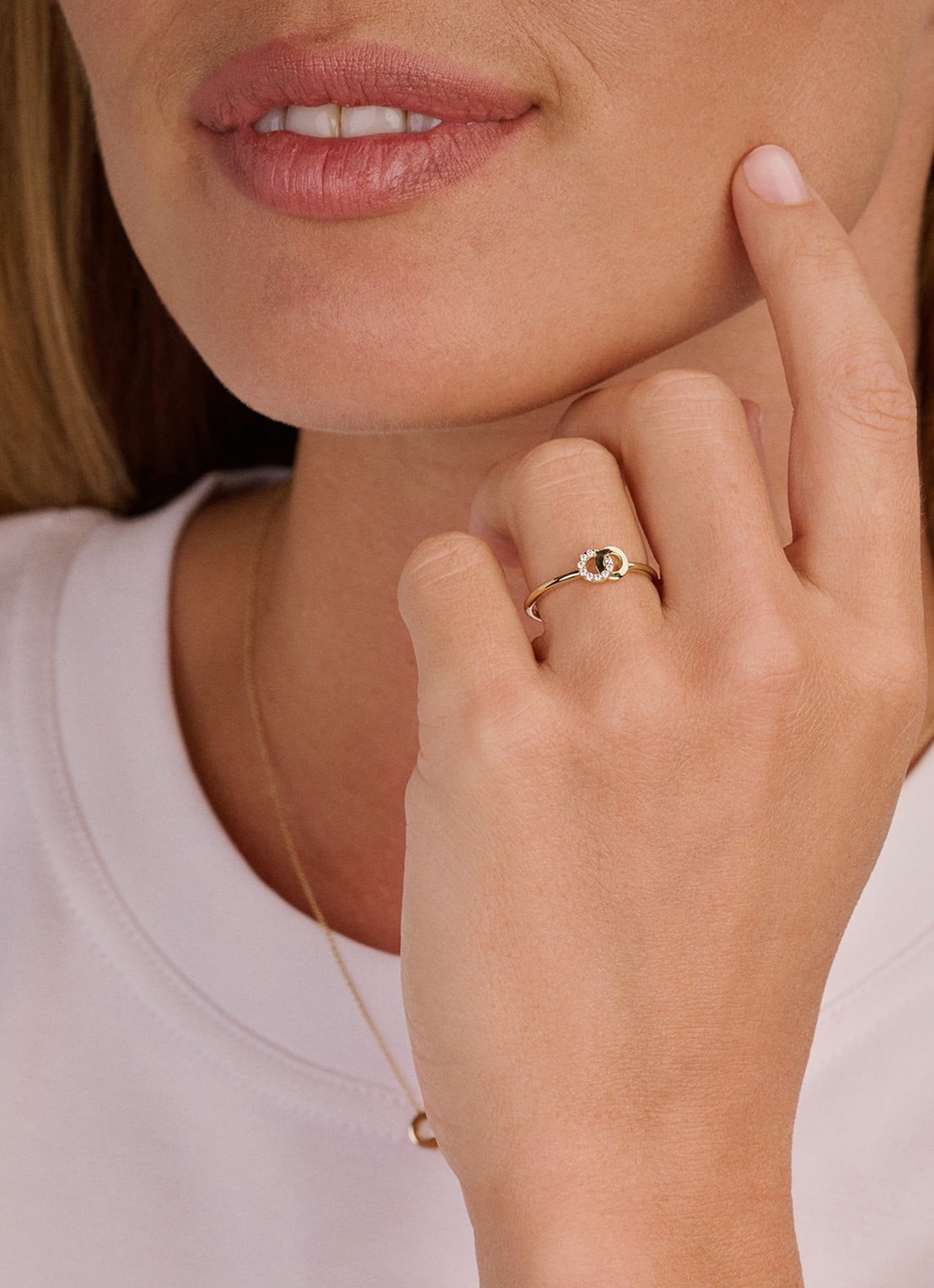 Blush Ring van 14 karaat geelgoud 1282YZI  - voorkant 2 geelgoud