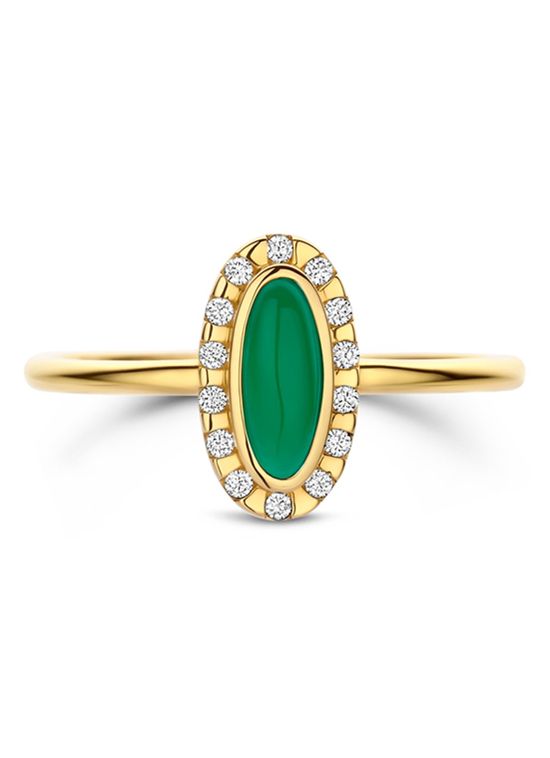 Blush Ring van 14 karaat geelgoud met agaat 1266YGA - detail goud