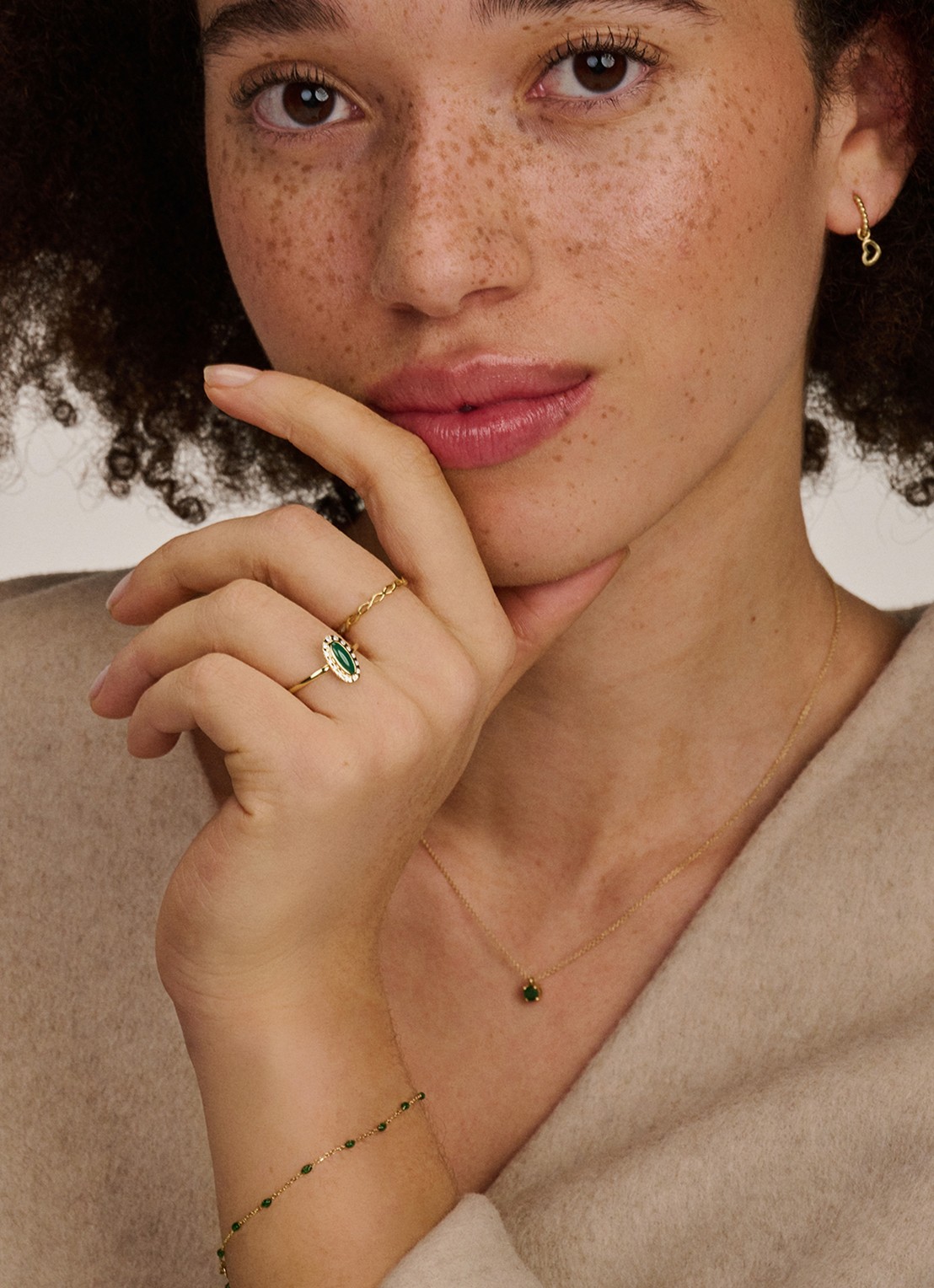 Blush Ring van 14 karaat geelgoud met agaat 1266YGA - voorkant 3 goud