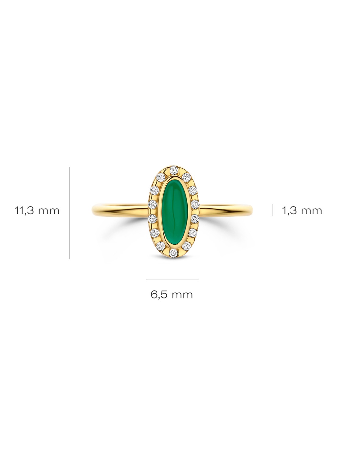 Blush Ring van 14 karaat geelgoud met agaat 1266YGA - detail 2 goud