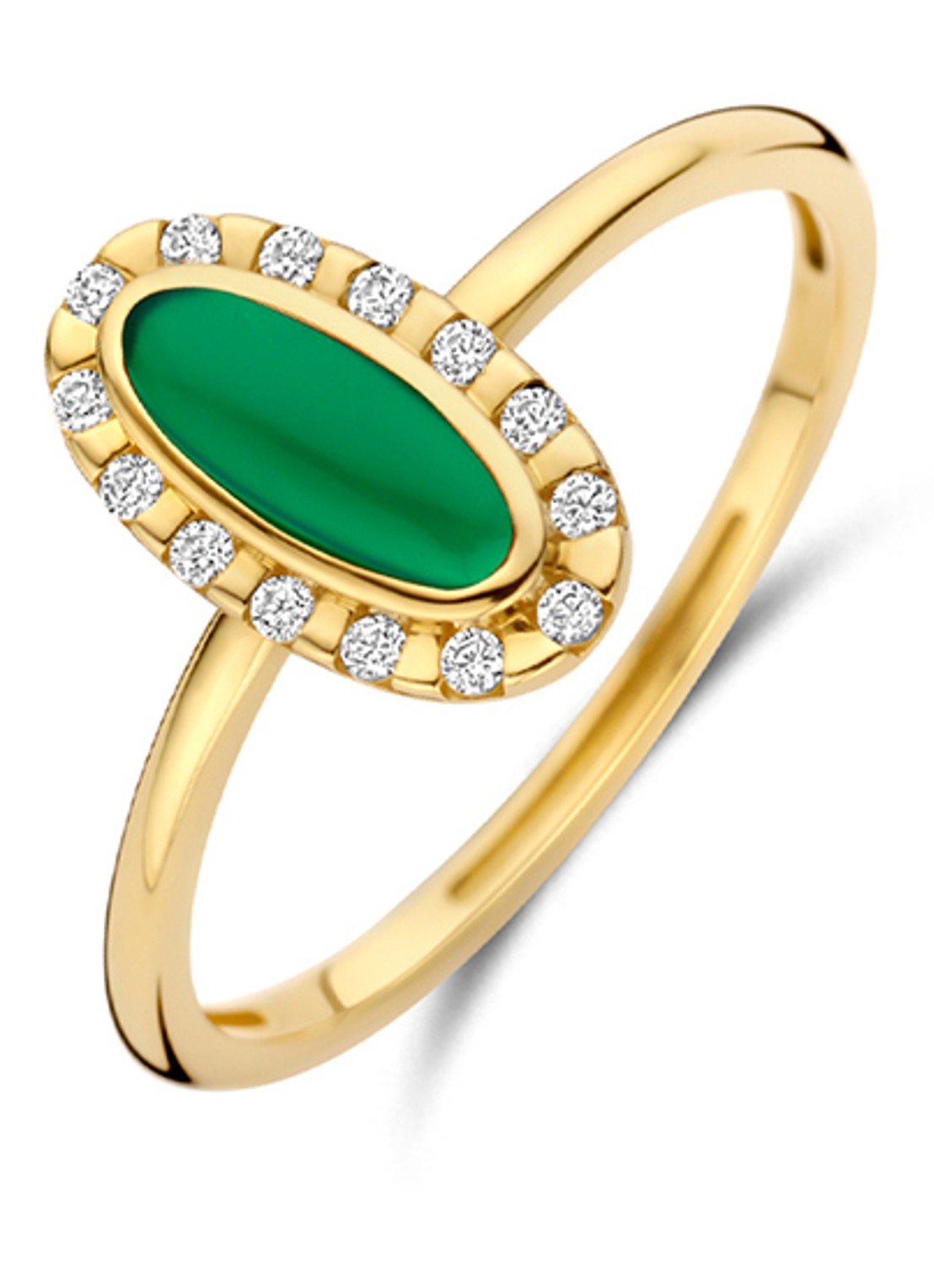Blush Ring van 14 karaat geelgoud met agaat 1266YGA - voorkant 4 goud