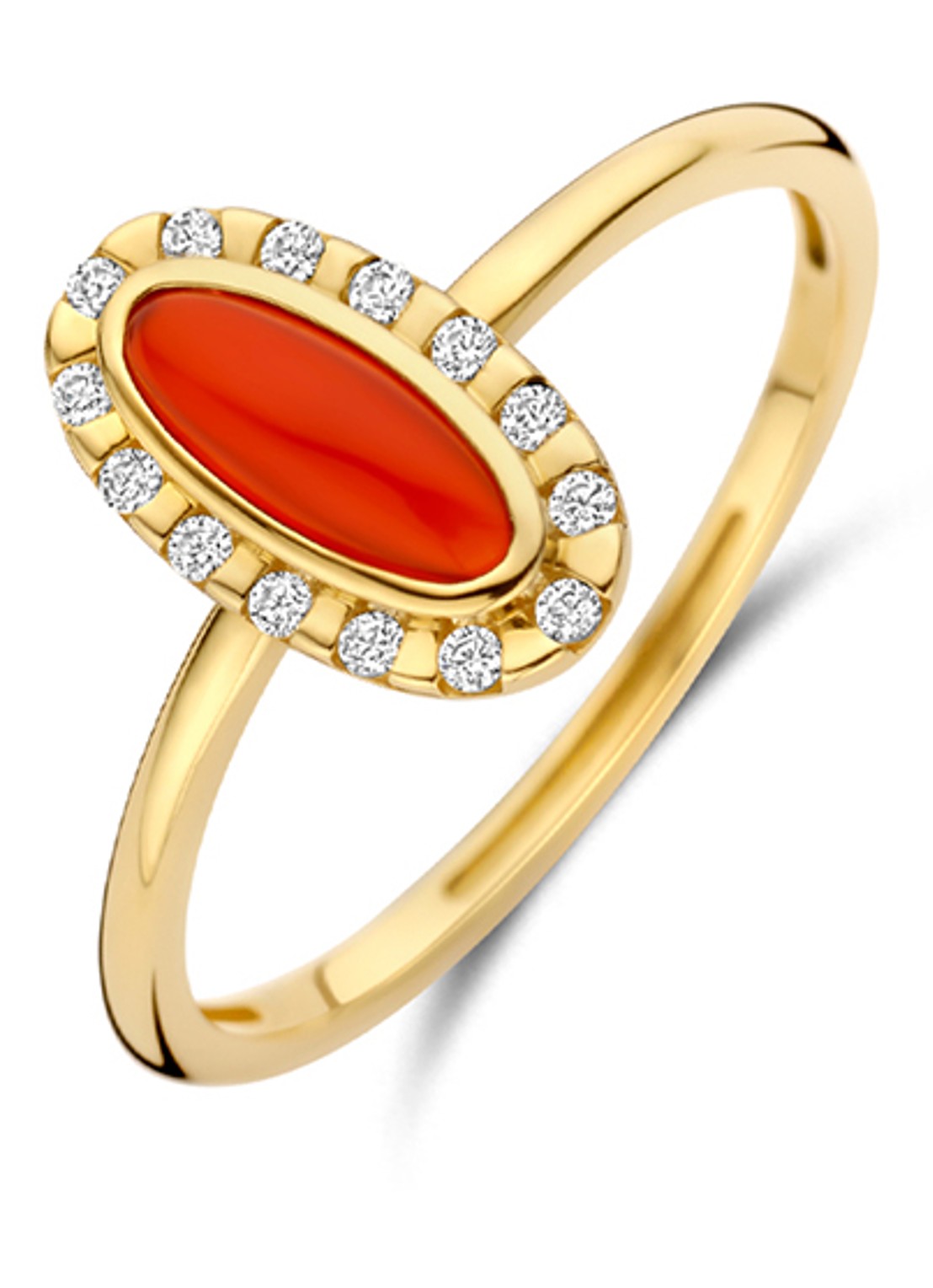 Blush Ring van 14 karaat geelgoud met agaat 1266YRA  - voorkant 3 goud