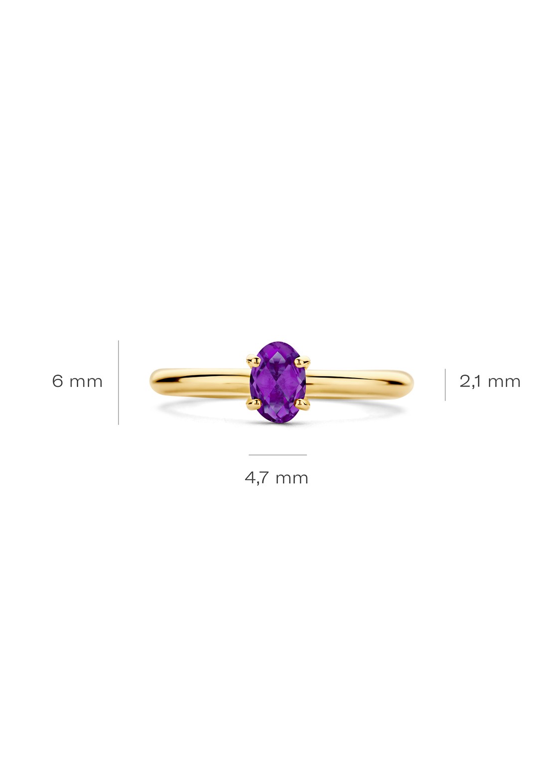 Blush Ring van 14 karaat geelgoud met amethist 1242YAM - detail 2 geelgoud