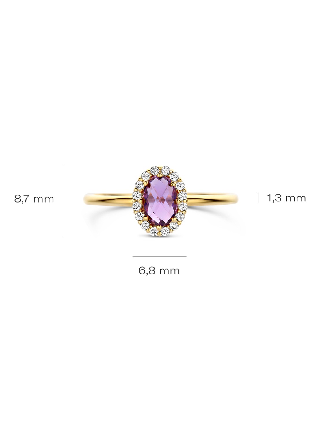 Blush Ring van 14 karaat geelgoud met amethist 1271YAM  - detail 3 goud