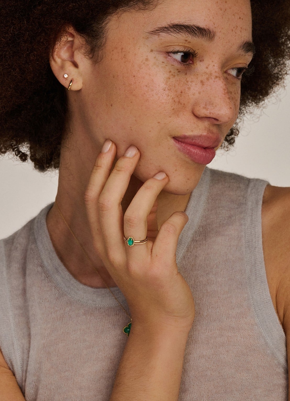 Blush Ring van 14 karaat geelgoud met kristal 1272YMA  - voorkant goud
