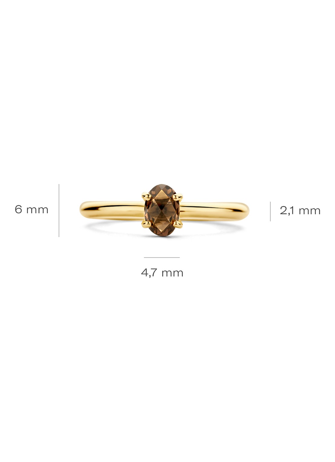 Blush Ring van 14 karaat geelgoud met kwarts 1242YSQ  - detail 4 geelgoud