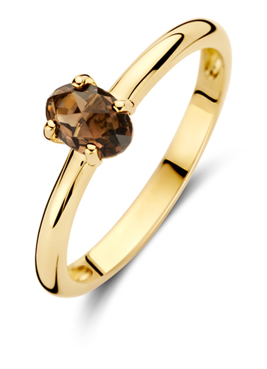 Blush Ring van 14 karaat geelgoud met kwarts 1242YSQ  - voorkant geelgoud