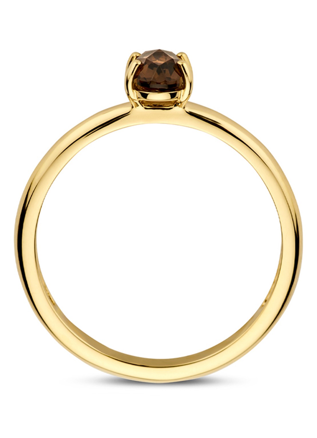 Blush Ring van 14 karaat geelgoud met kwarts 1242YSQ  - voorkant 2 geelgoud