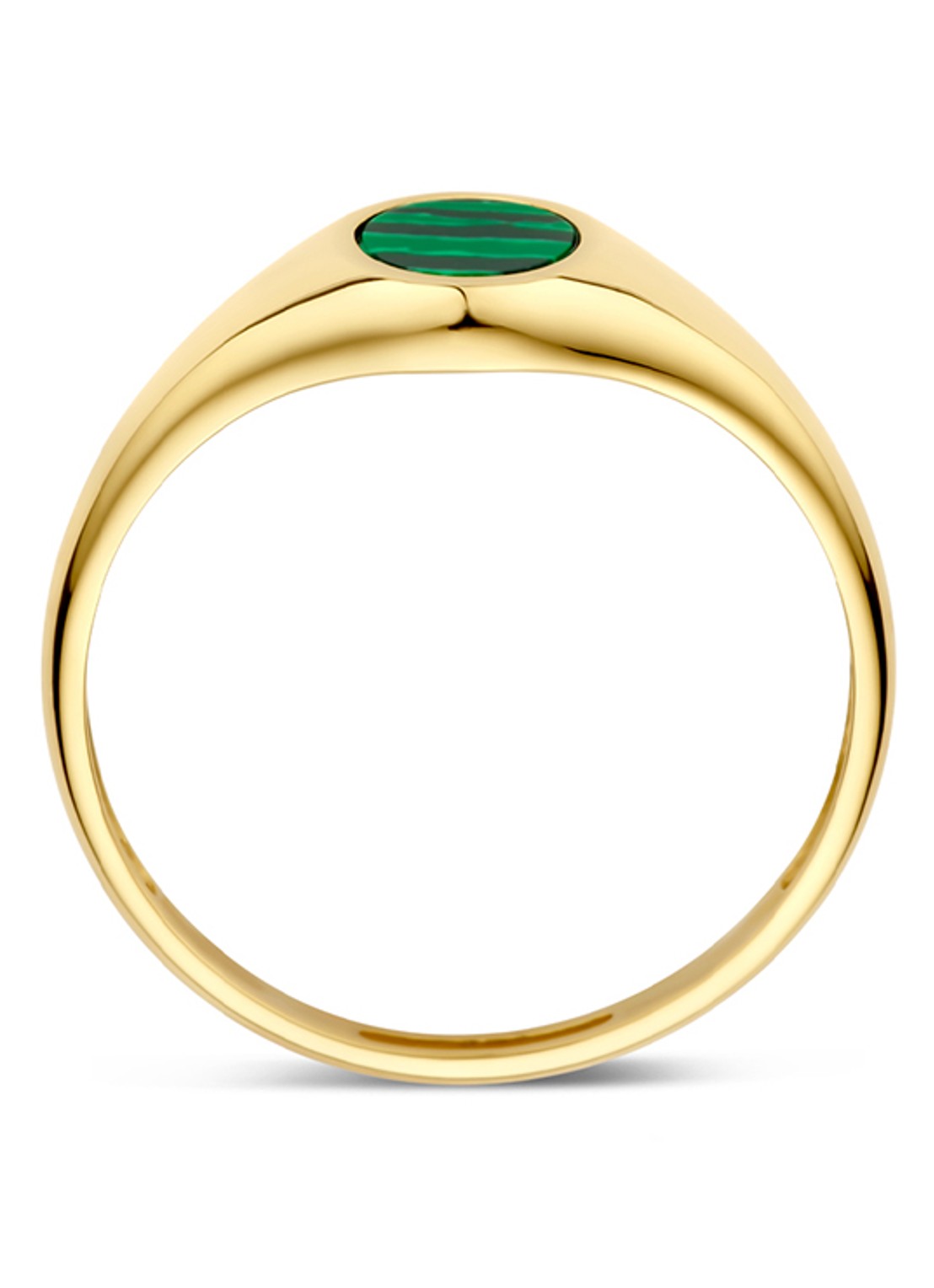 Blush Ring van 14 karaat geelgoud met malachiet 1219YMA - voorkant 2 geelgoud
