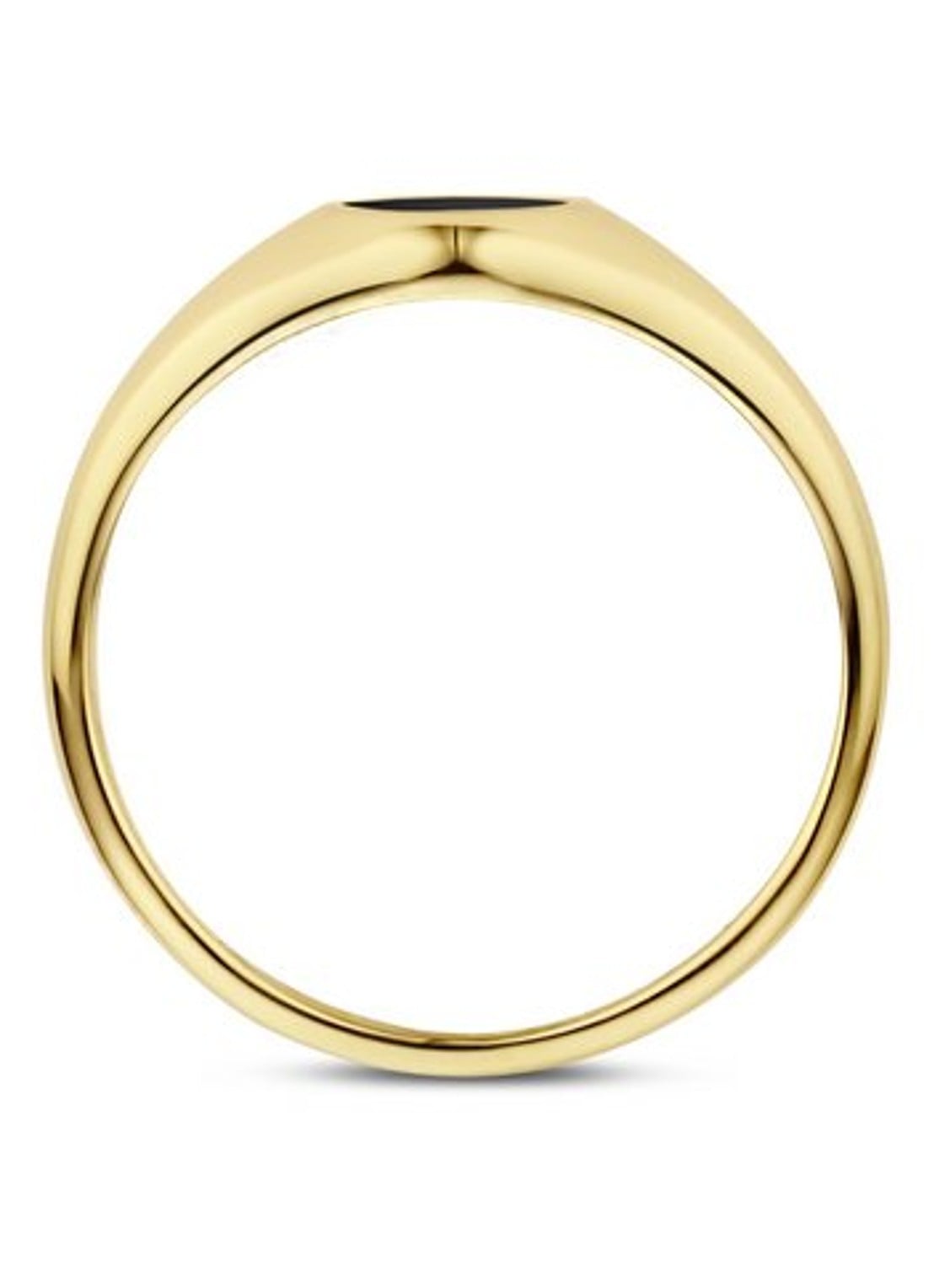 Blush Ring van 14 karaat geelgoud met onyx 1219YON - voorkant 2 geelgoud