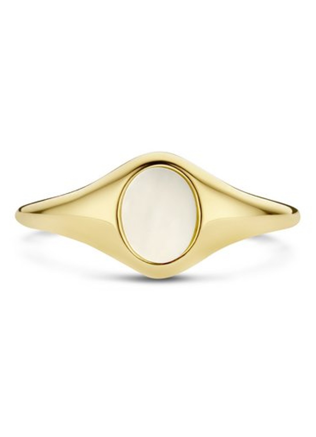Blush Ring van 14 karaat geelgoud met parelmoer 1219YMP  - voorkant 2 geelgoud