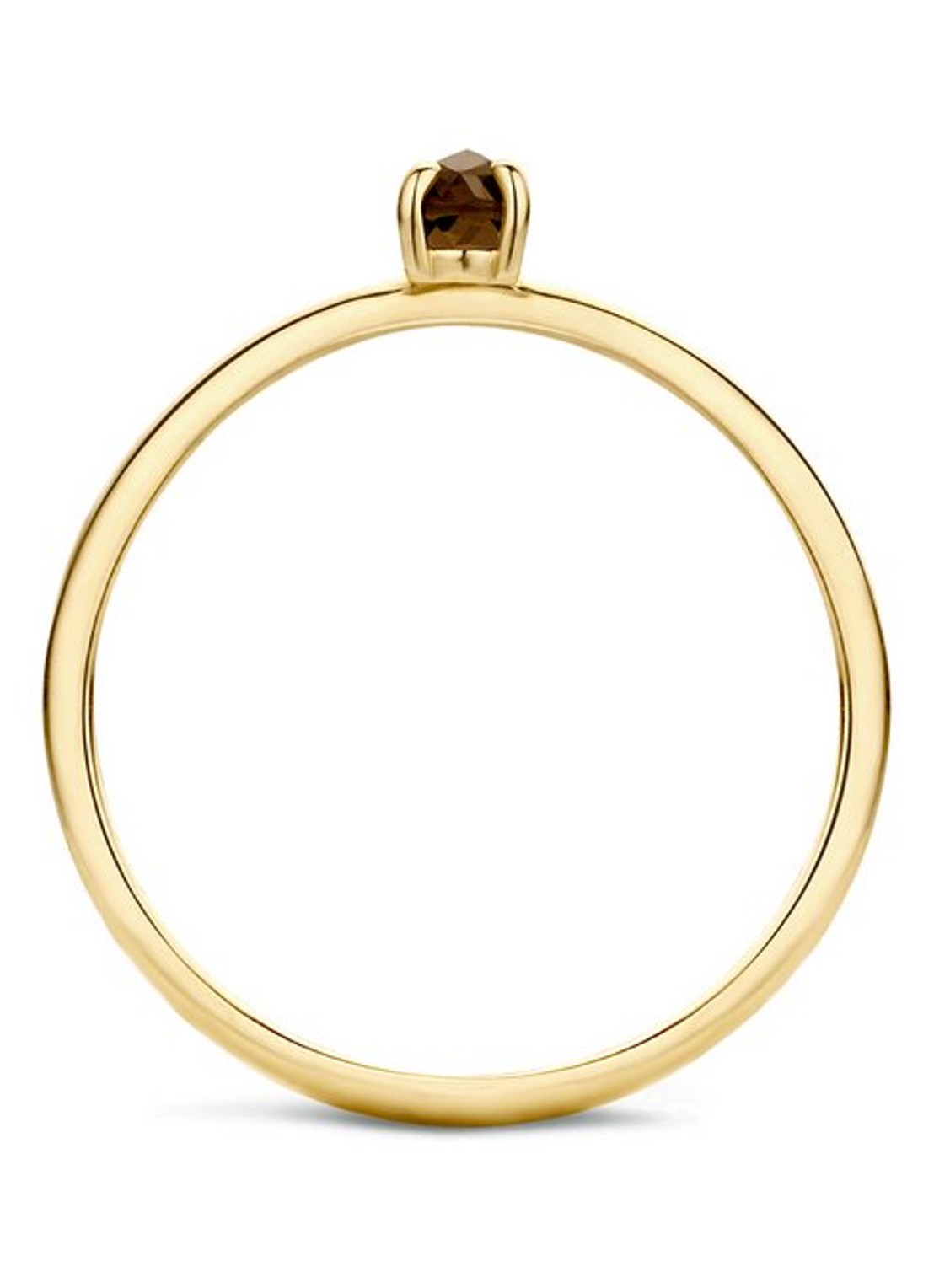 Blush Ring van 14 karaat geelgoud met rookkwarts 1204YSQ  - detail geelgoud