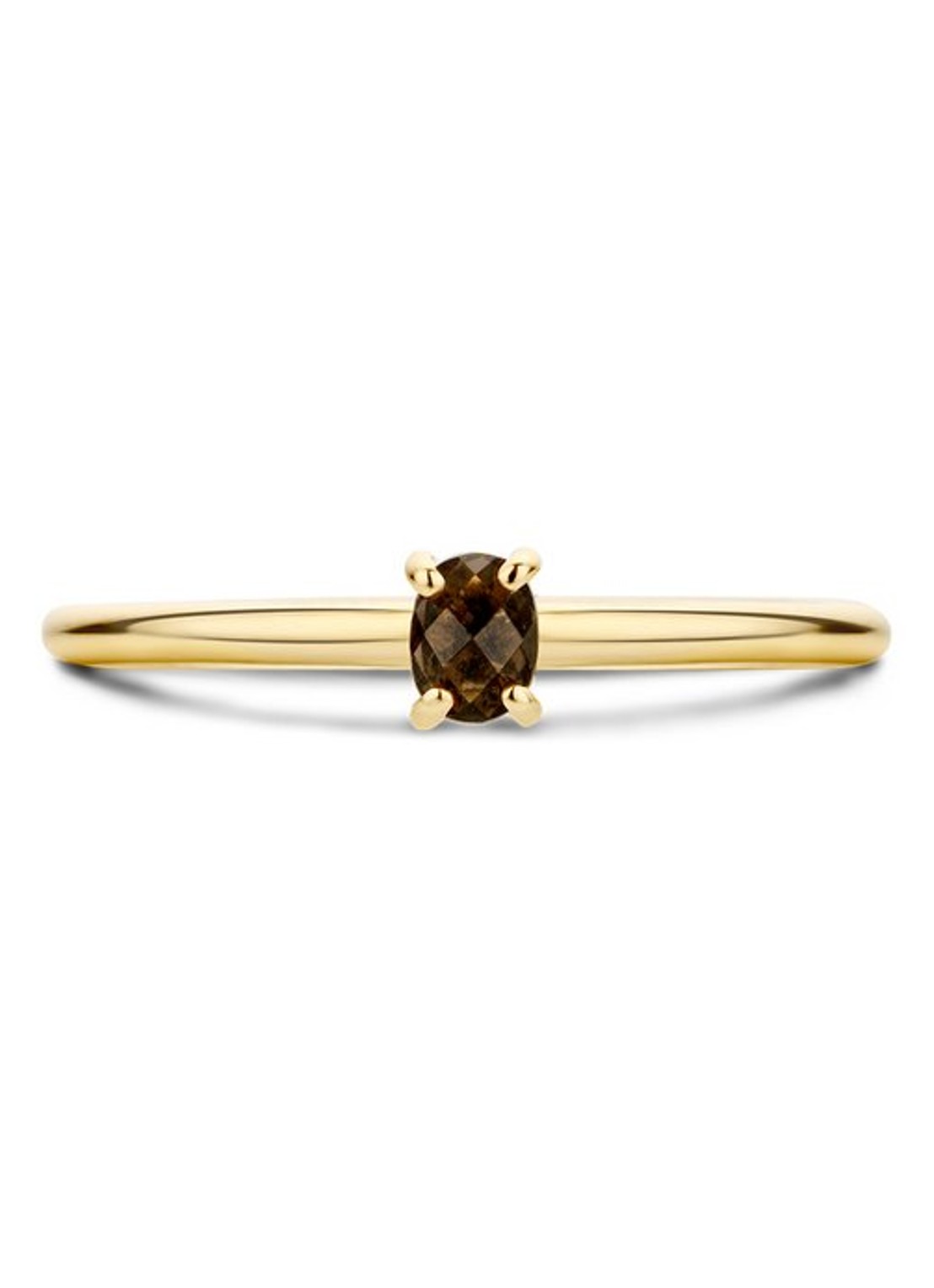 Blush Ring van 14 karaat geelgoud met rookkwarts 1204YSQ  - detail 2 geelgoud