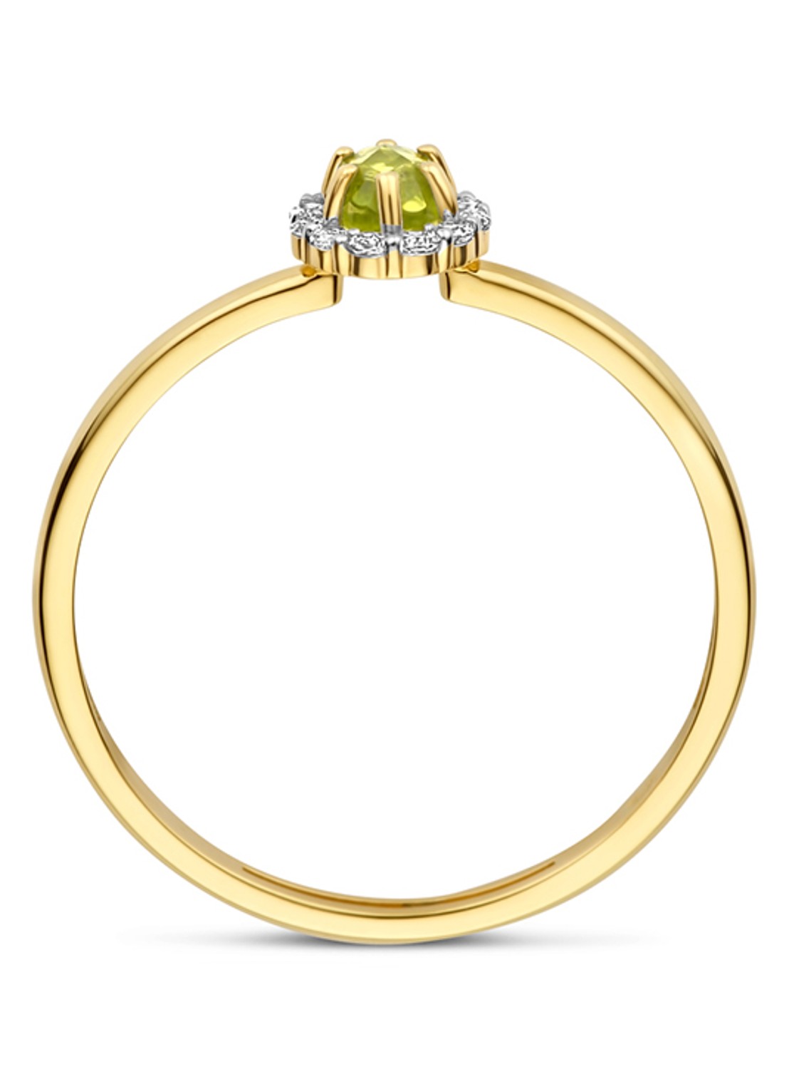 Blush Ring van 14 karaat geelgoud met steen 1258YGP - voorkant 2 geelgoud