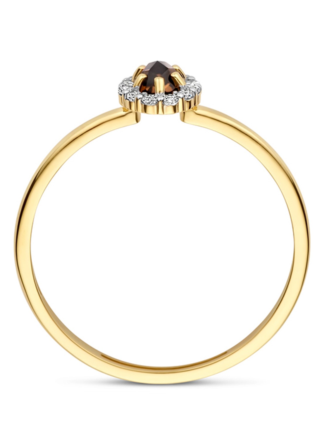 Blush Ring van 14 karaat geelgoud met steen 1258YSQ  - voorkant 2 geelgoud