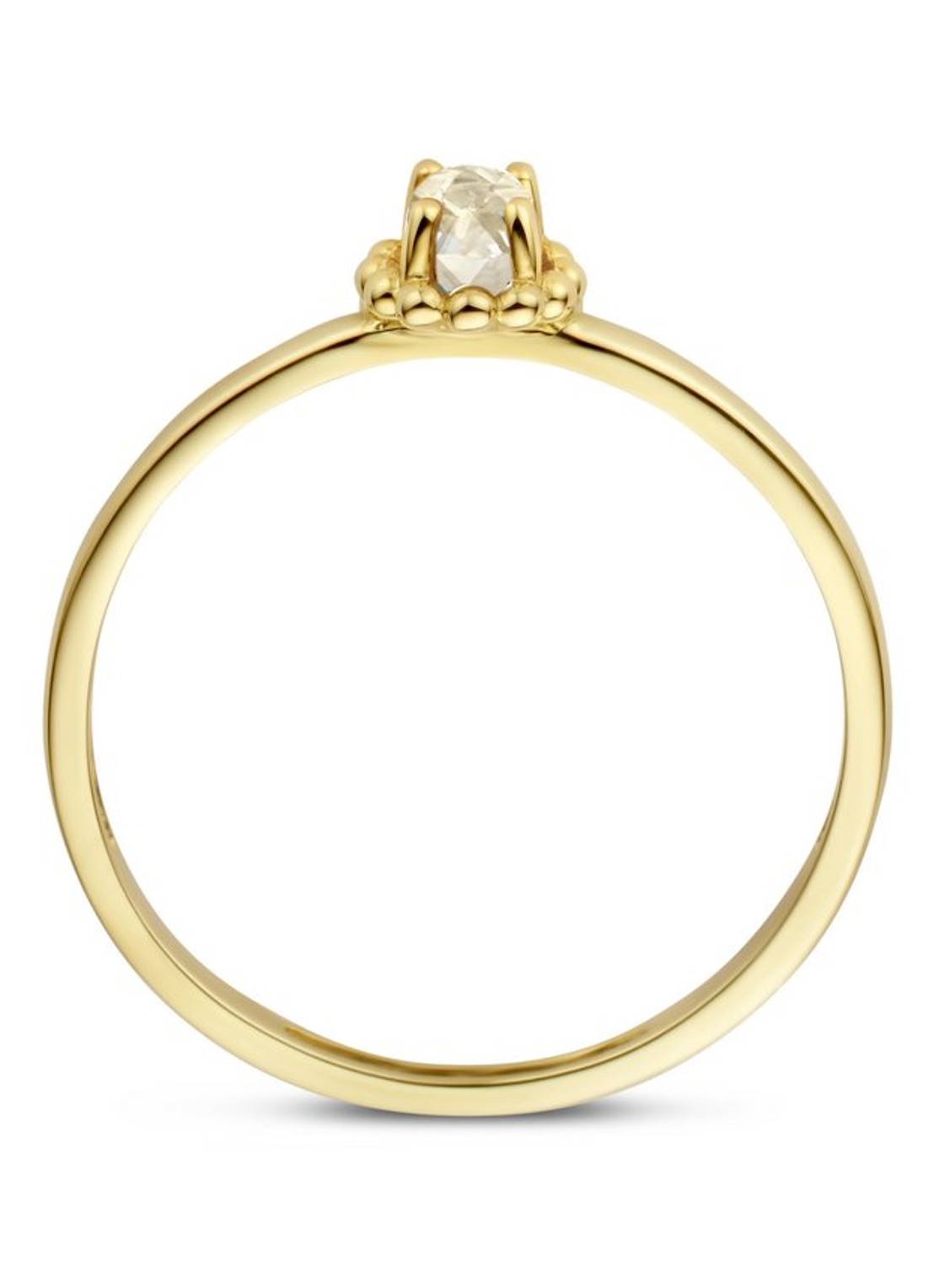 Blush Ring van 14 karaat geelgoud met topaas 1227YWT - voorkant 2 geelgoud